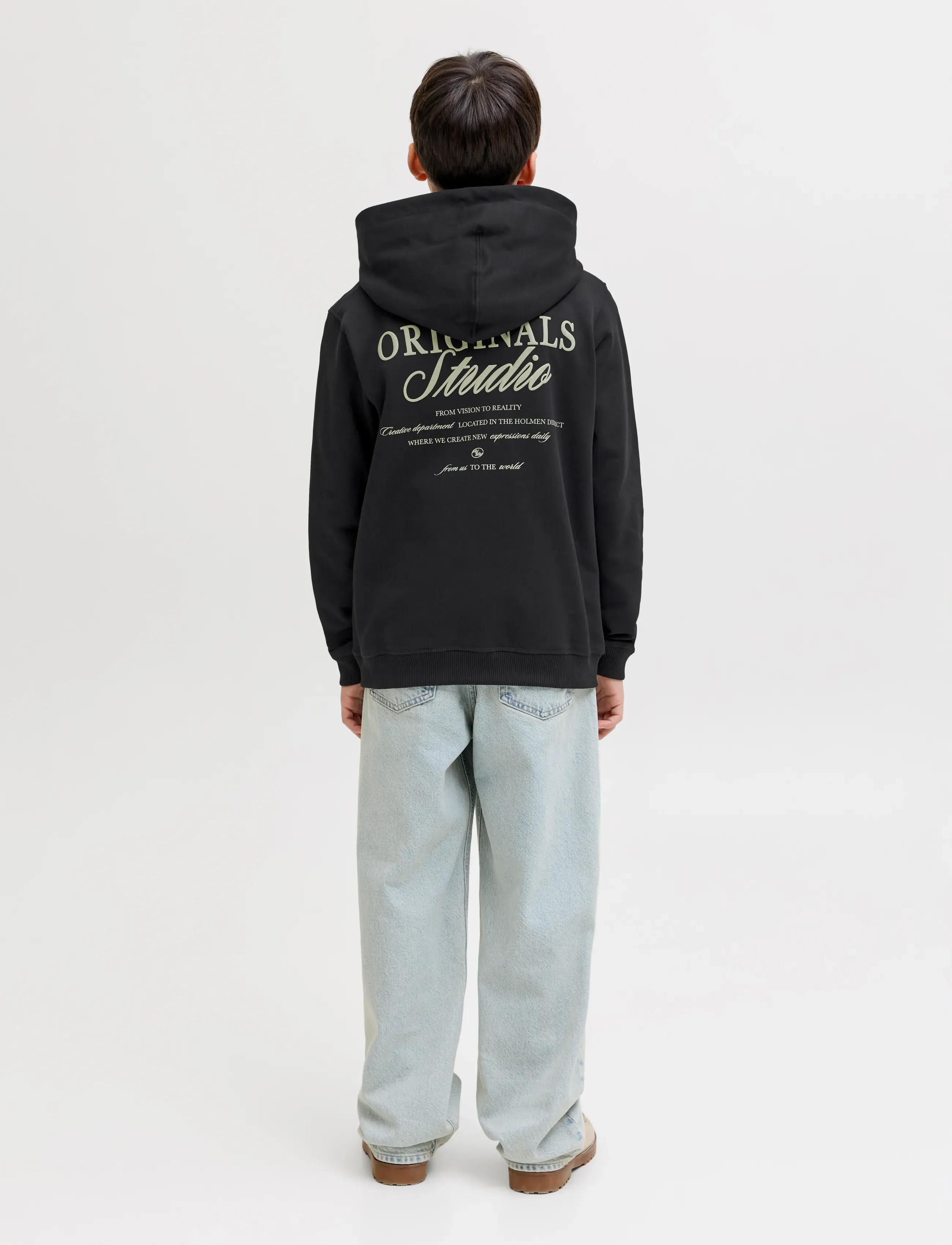 Jack & Jones - JORNORREBRO TYPO BACK SWEAT HOOD SN JNR - hættetrøjer - black - 3