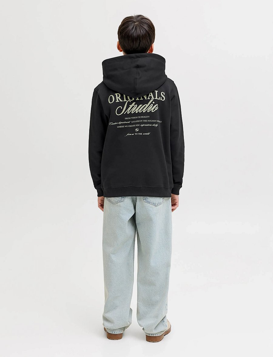 Jack & Jones - JORNORREBRO TYPO BACK SWEAT HOOD SN JNR - hættetrøjer - black - 3