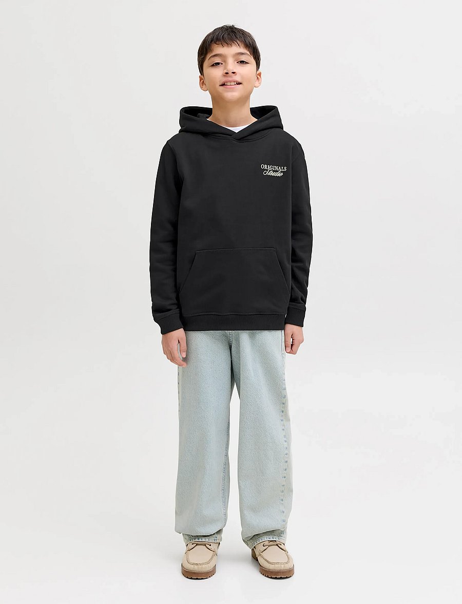 Jack & Jones - JORNORREBRO TYPO BACK SWEAT HOOD SN JNR - hættetrøjer - black - 4