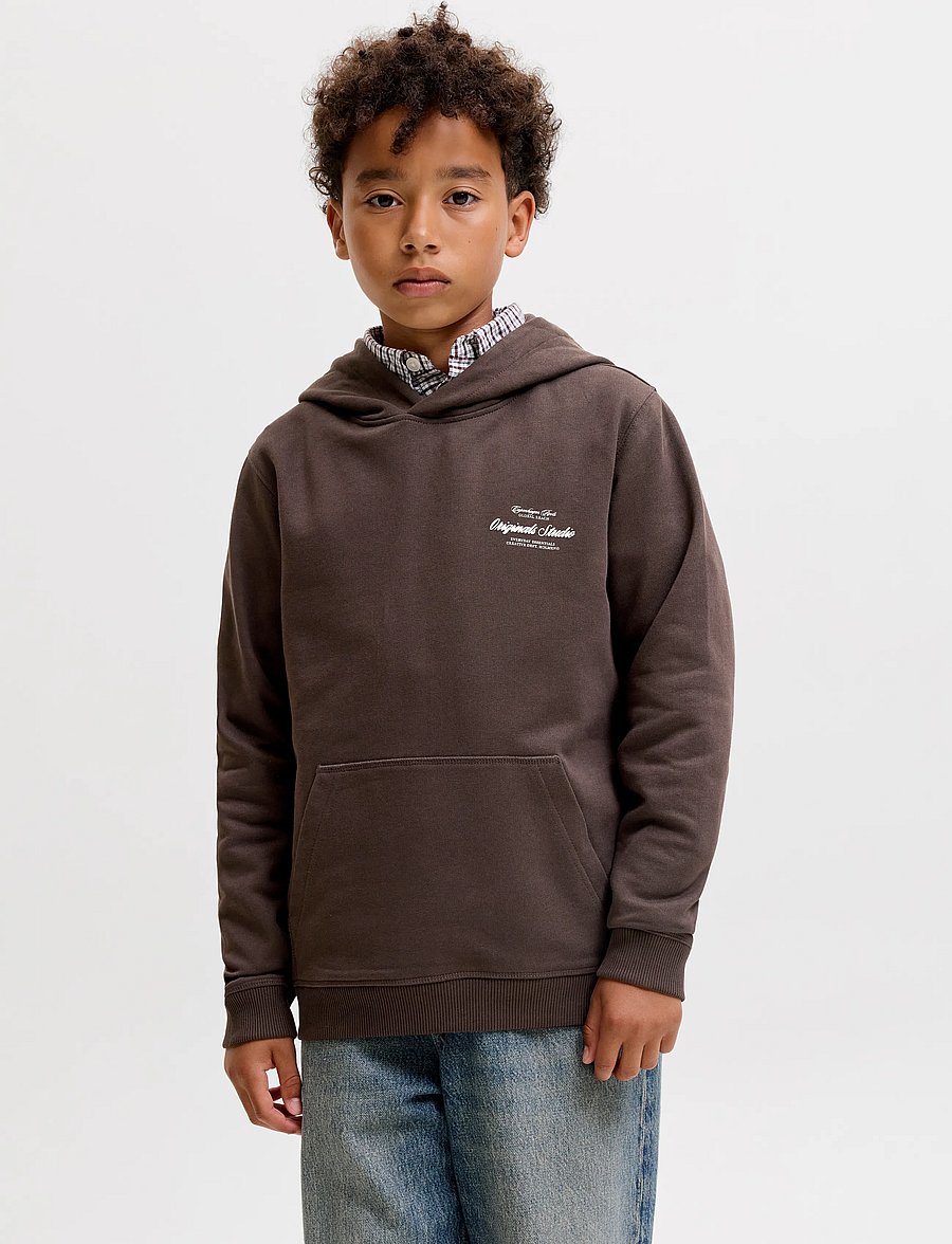 Jack & Jones - JORNORREBRO TYPO BACK SWEAT HOOD SN JNR - kapuzenpullover - java - 0