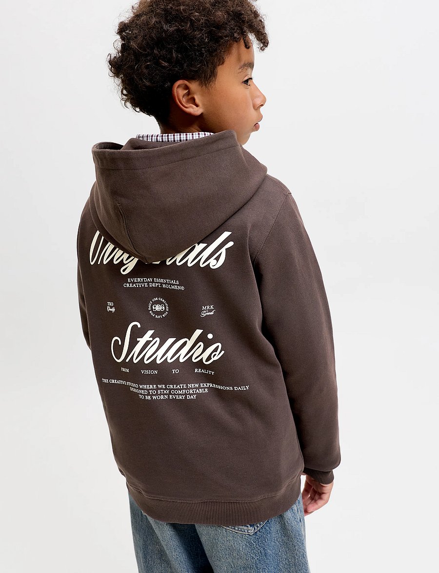 Jack & Jones - JORNORREBRO TYPO BACK SWEAT HOOD SN JNR - kapuzenpullover - java - 5