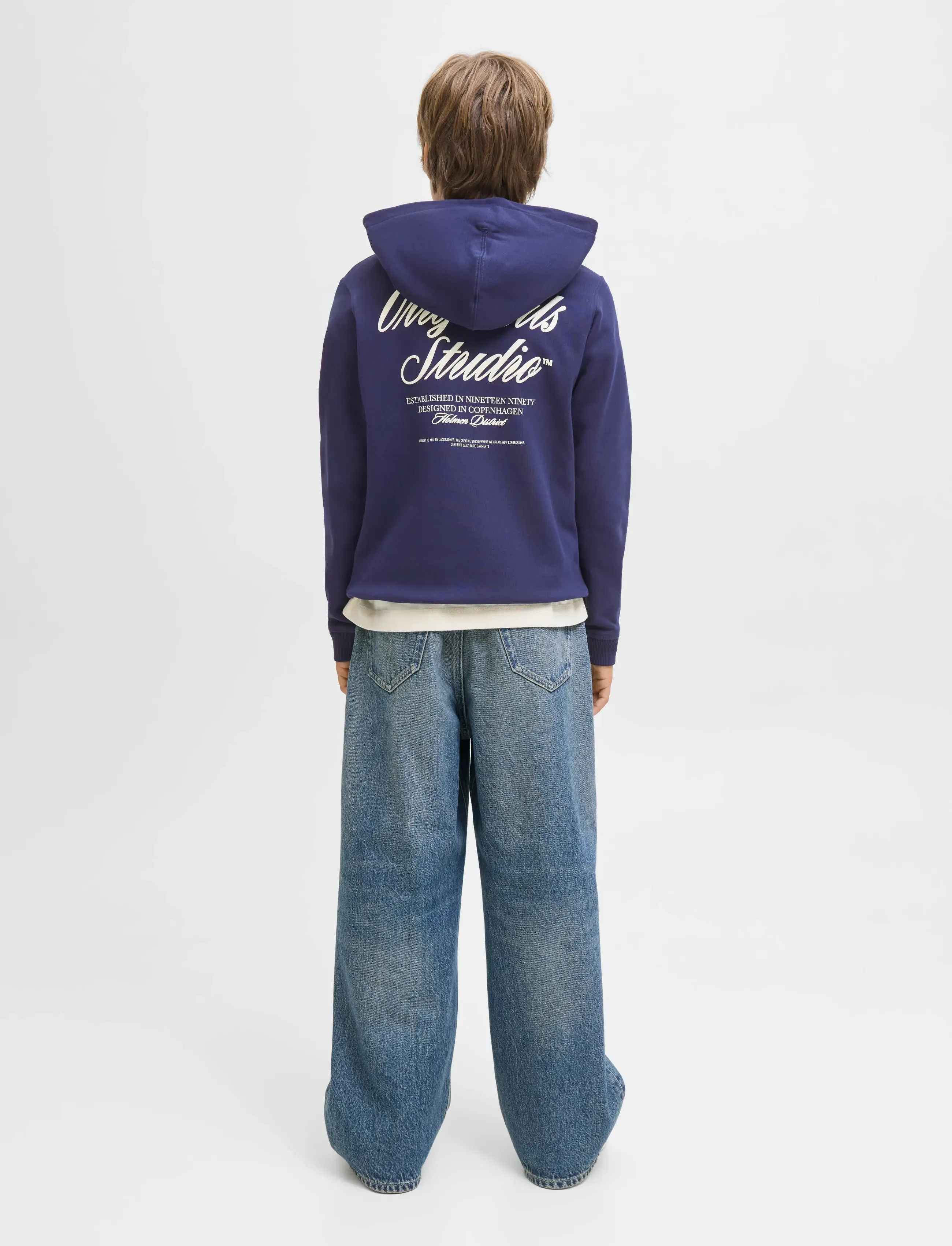 Jack & Jones - JORNORREBRO TYPO BACK SWEAT HOOD SN JNR - pulls à capuche - ocean cavern - 2