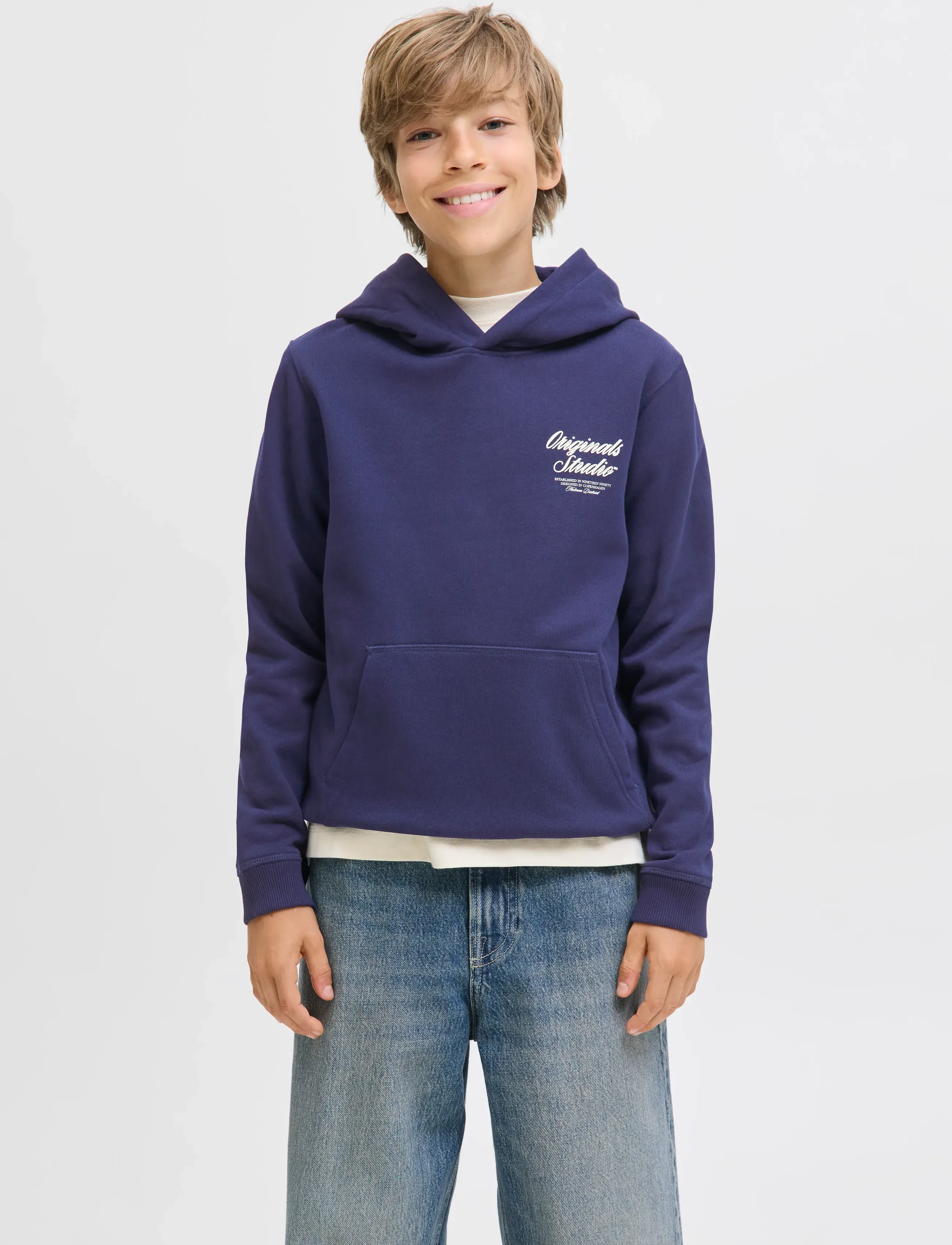 Jack & Jones - JORNORREBRO TYPO BACK SWEAT HOOD SN JNR - pulls à capuche - ocean cavern - 3