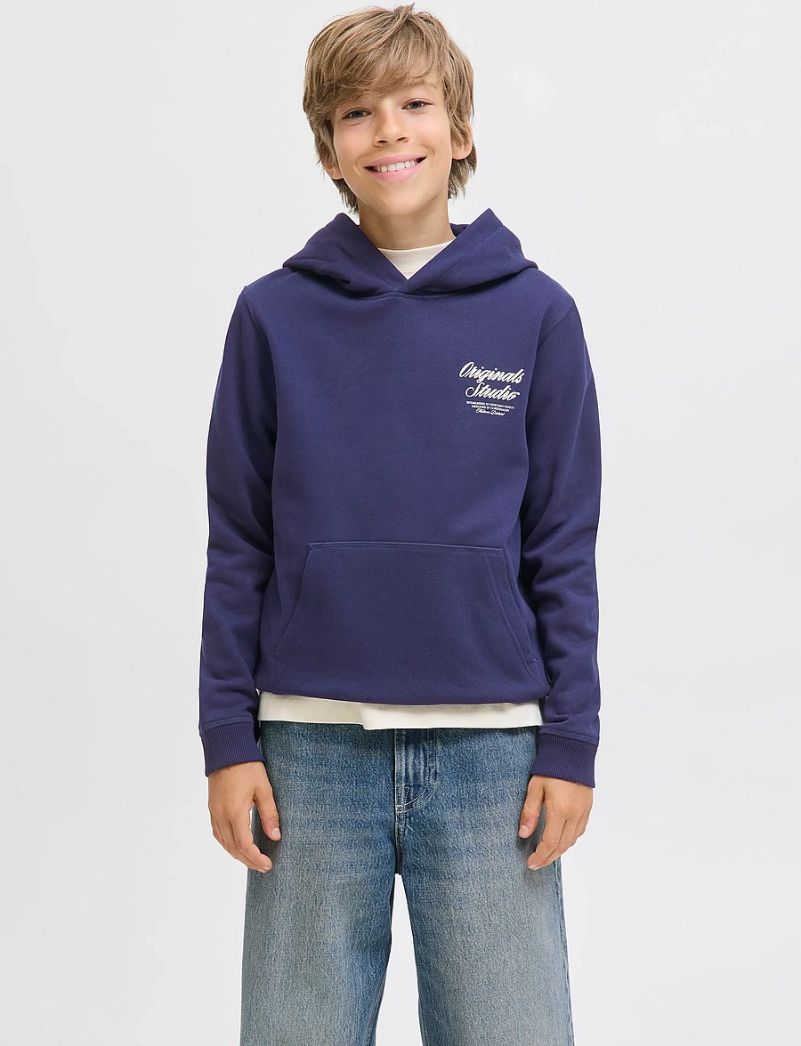 Jack & Jones - JORNORREBRO TYPO BACK SWEAT HOOD SN JNR - pulls à capuche - ocean cavern - 3