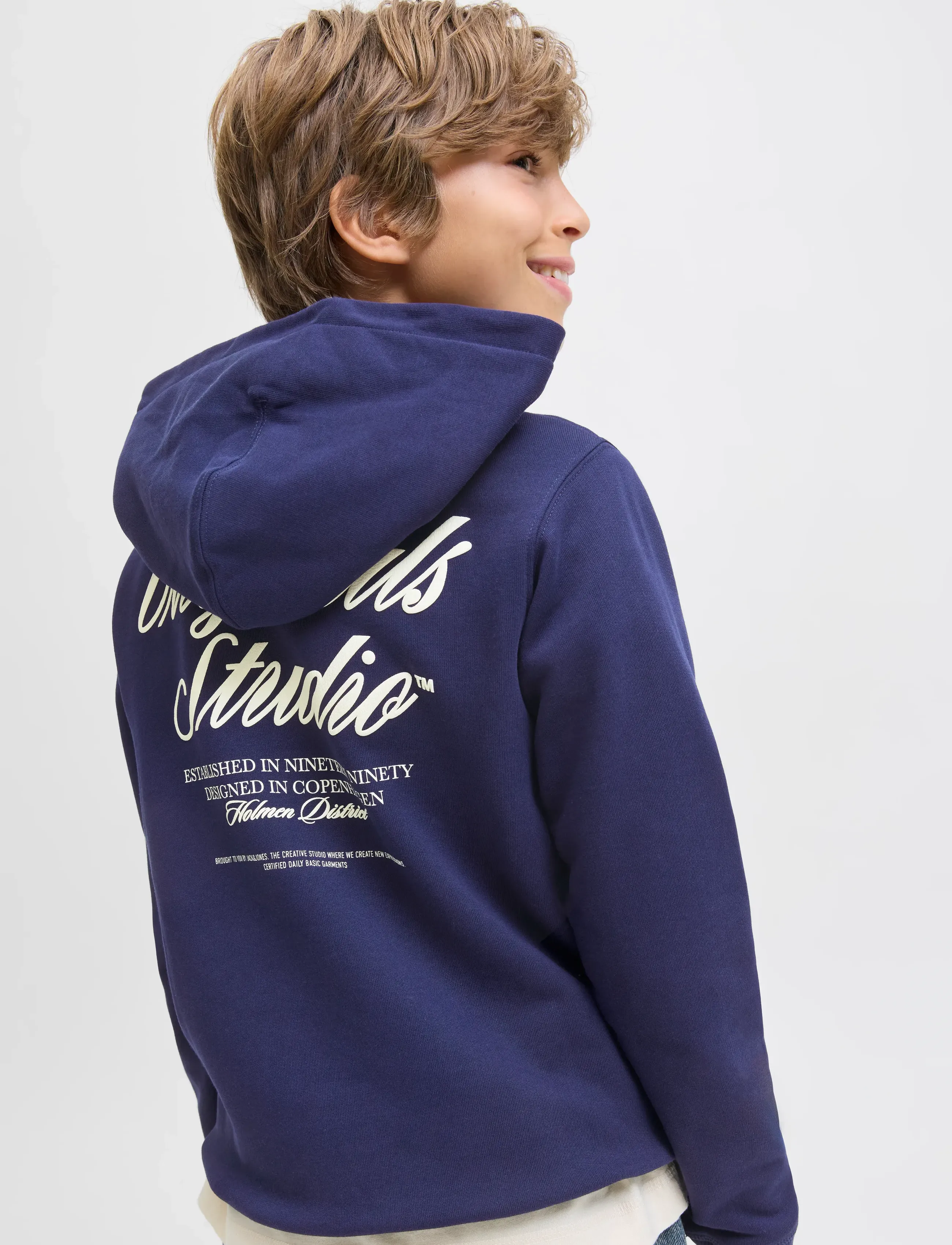 Jack & Jones - JORNORREBRO TYPO BACK SWEAT HOOD SN JNR - pulls à capuche - ocean cavern - 5