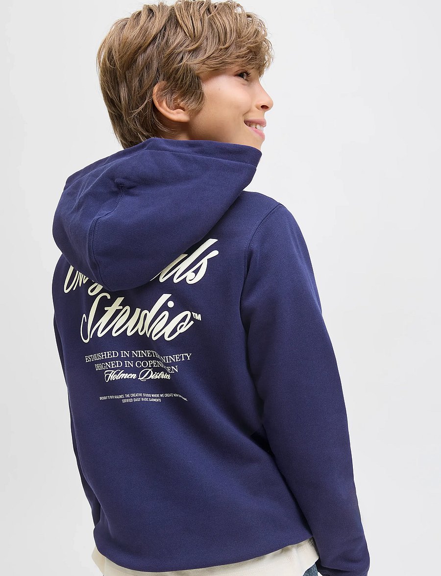 Jack & Jones - JORNORREBRO TYPO BACK SWEAT HOOD SN JNR - pulls à capuche - ocean cavern - 5