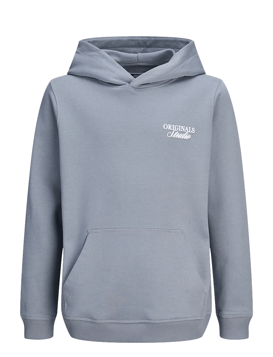 Jack & Jones - JORNORREBRO TYPO BACK SWEAT HOOD SN JNR - hættetrøjer - tradewinds - 1