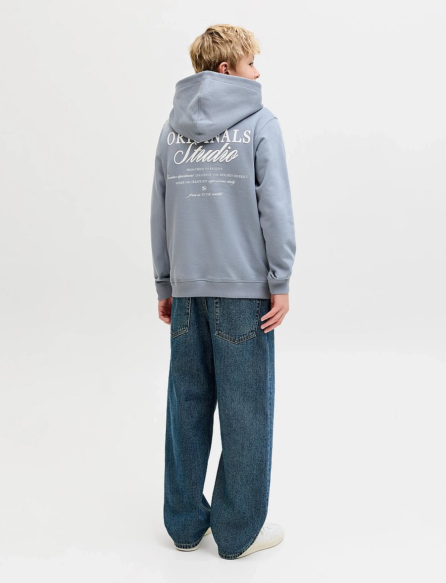 Jack & Jones - JORNORREBRO TYPO BACK SWEAT HOOD SN JNR - hættetrøjer - tradewinds - 3