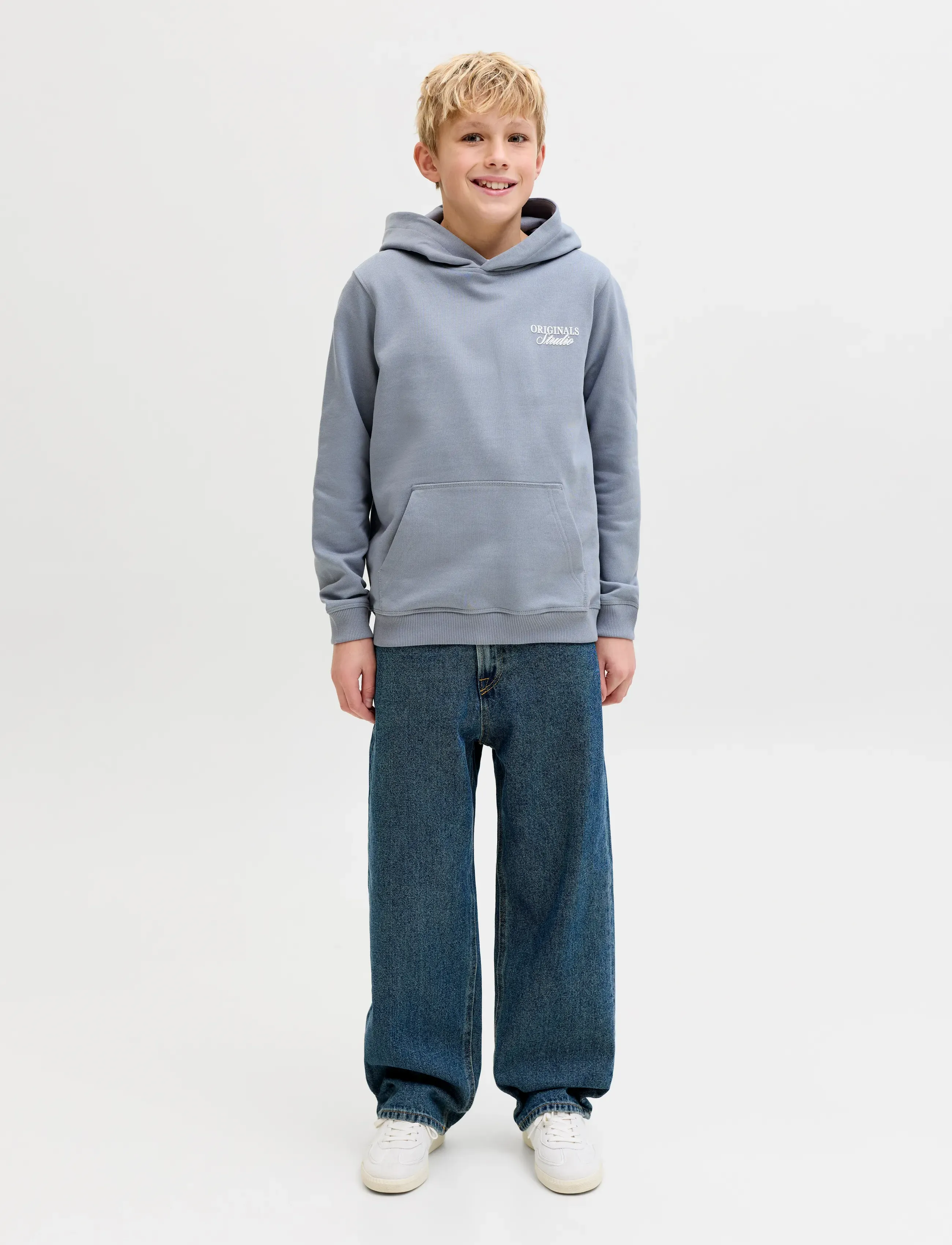 Jack & Jones - JORNORREBRO TYPO BACK SWEAT HOOD SN JNR - hættetrøjer - tradewinds - 4