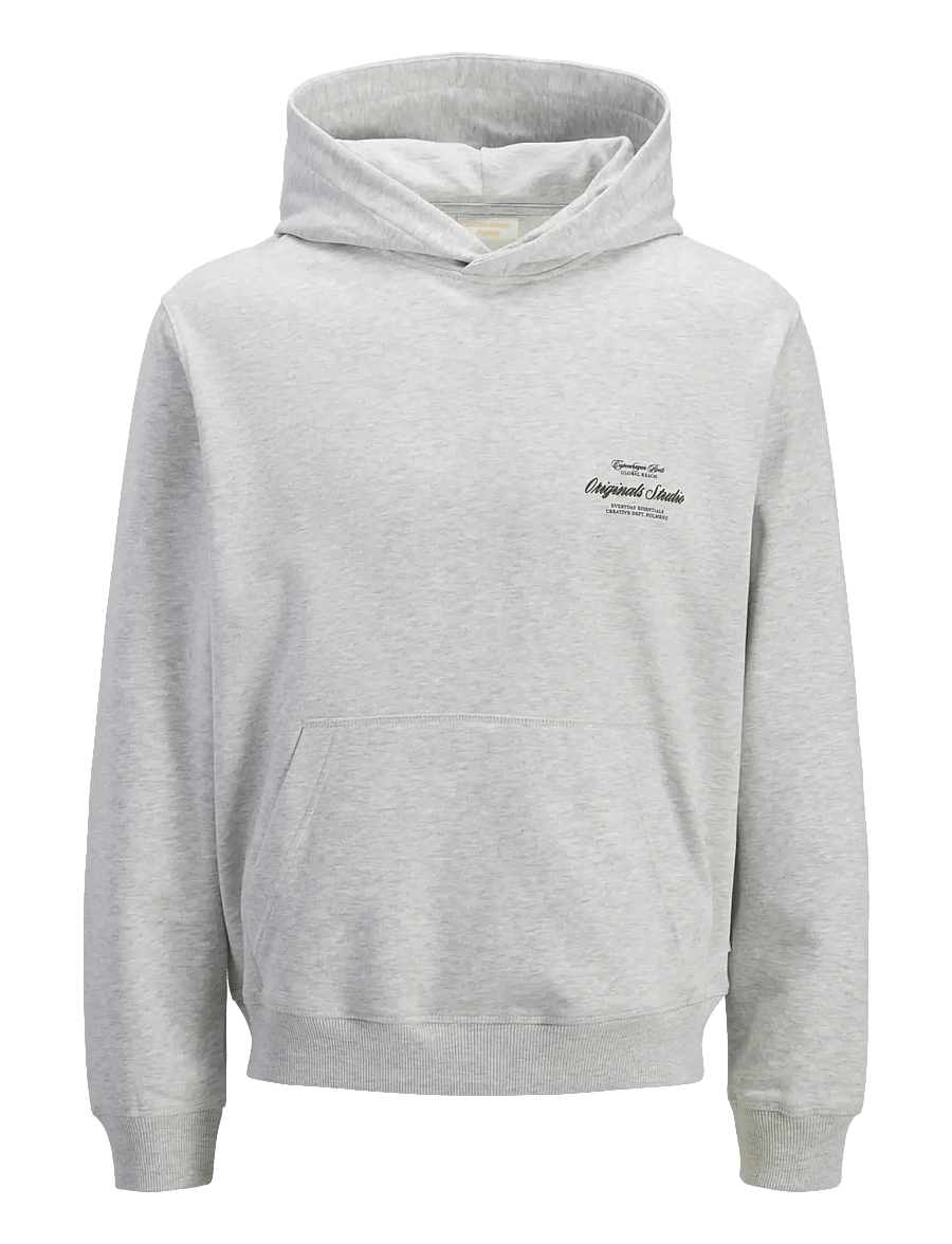 Jack & Jones - JORNORREBRO TYPO BACK SWEAT HOOD SN JNR - kapuzenpullover - white melange - 1