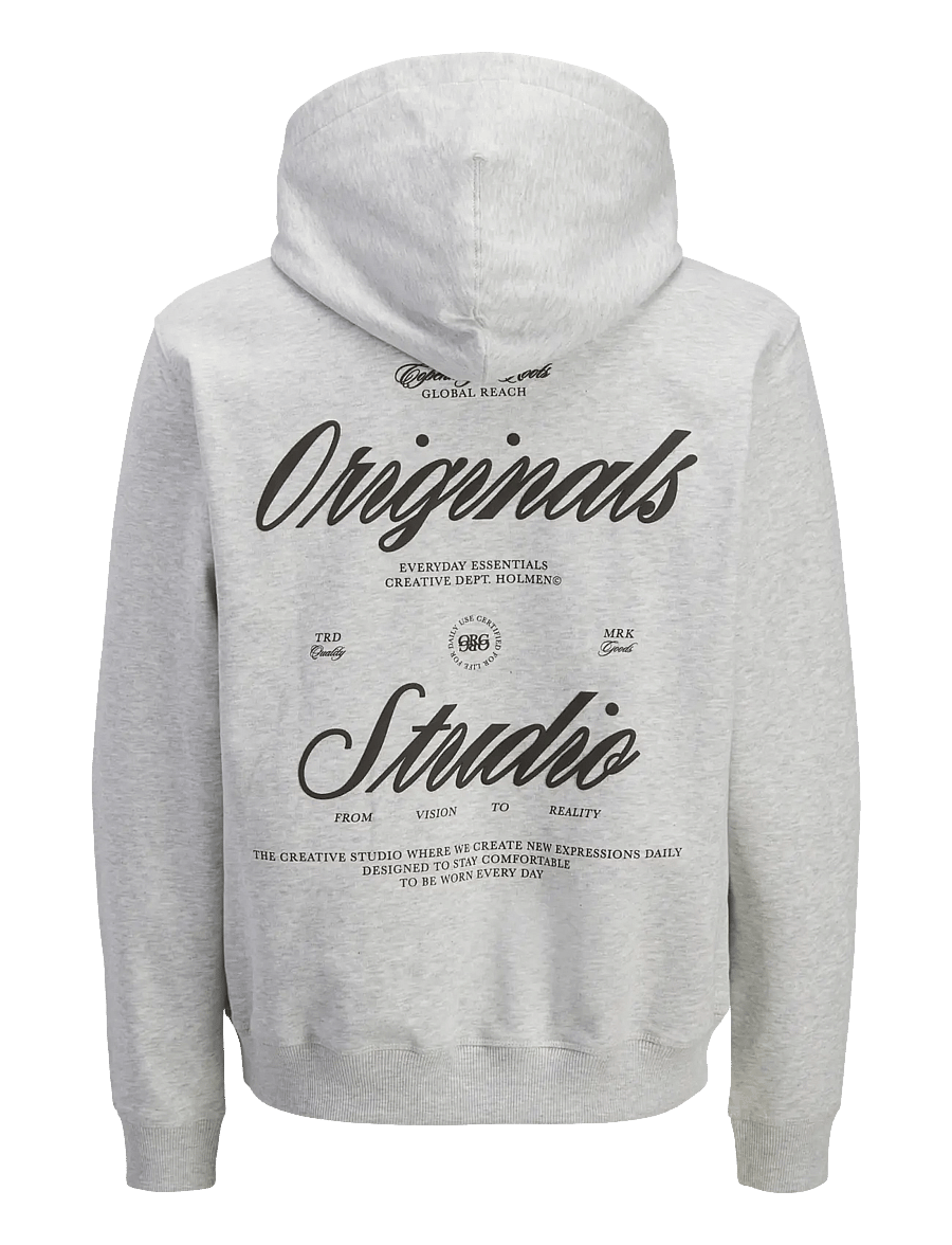 Jack & Jones - JORNORREBRO TYPO BACK SWEAT HOOD SN JNR - kapuzenpullover - white melange - 2