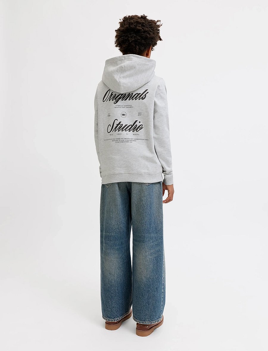 Jack & Jones - JORNORREBRO TYPO BACK SWEAT HOOD SN JNR - kapuzenpullover - white melange - 3