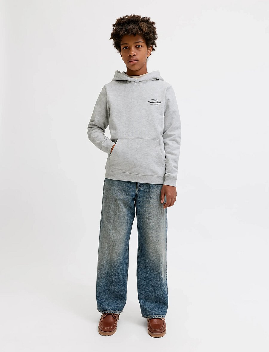 Jack & Jones - JORNORREBRO TYPO BACK SWEAT HOOD SN JNR - kapuzenpullover - white melange - 4