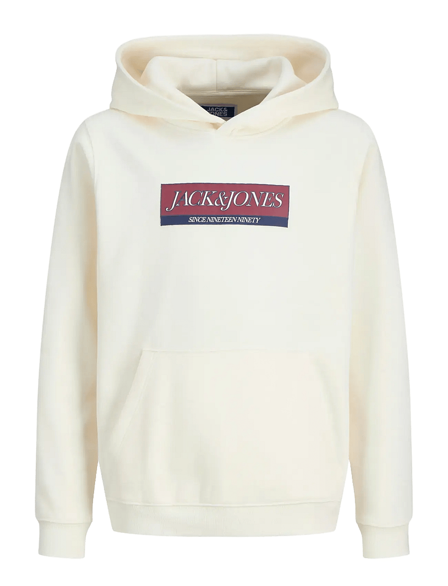 Jack & Jones - JORINWOOD BLOCK BRANDING SWEAT NOOS JNR - sweatshirts - antique white - 1