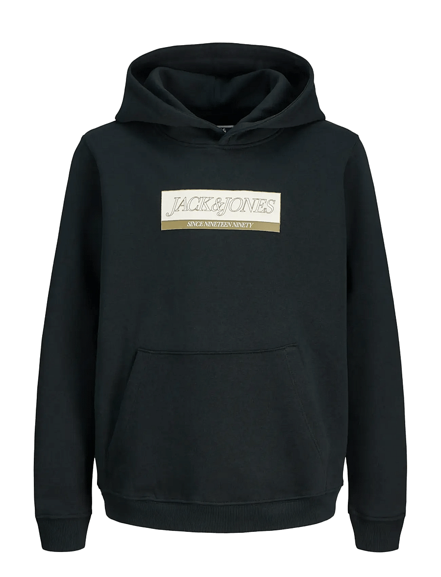 Jack & Jones - JORINWOOD BLOCK BRANDING SWEAT NOOS JNR - sweatshirts - black - 1