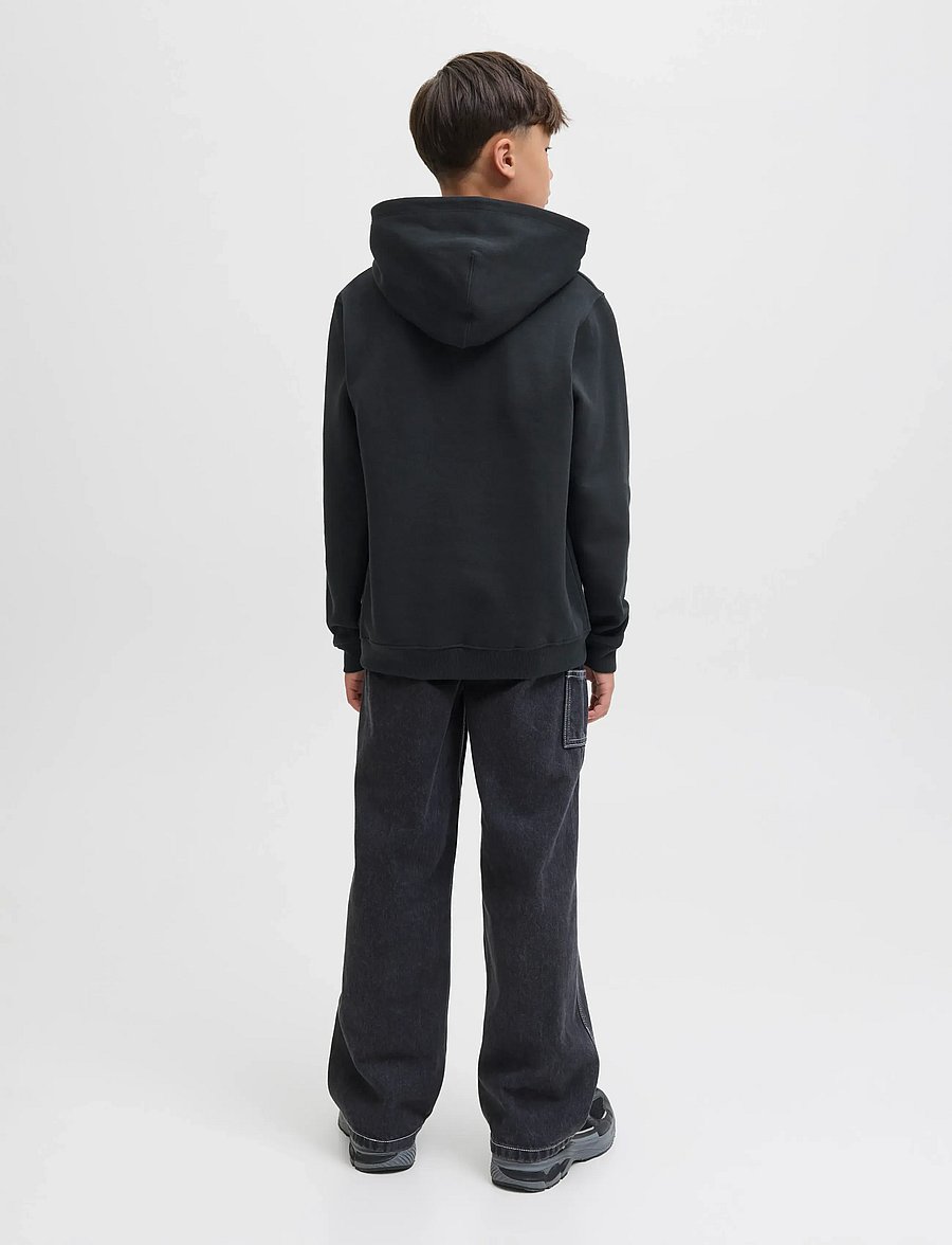 Jack & Jones - JORINWOOD BLOCK BRANDING SWEAT NOOS JNR - sweatshirts - black - 2
