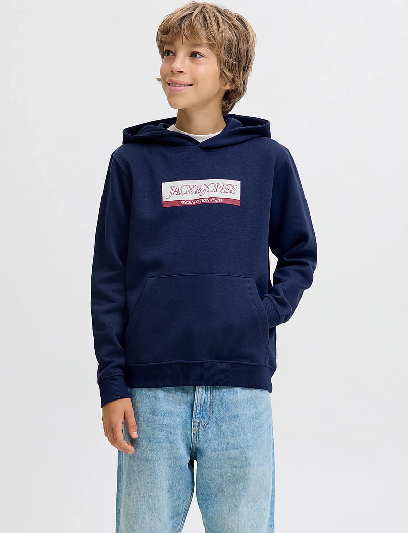 Jack & Jones - JORINWOOD BLOCK BRANDING SWEAT NOOS JNR - sweatshirts - ocean cavern - 0