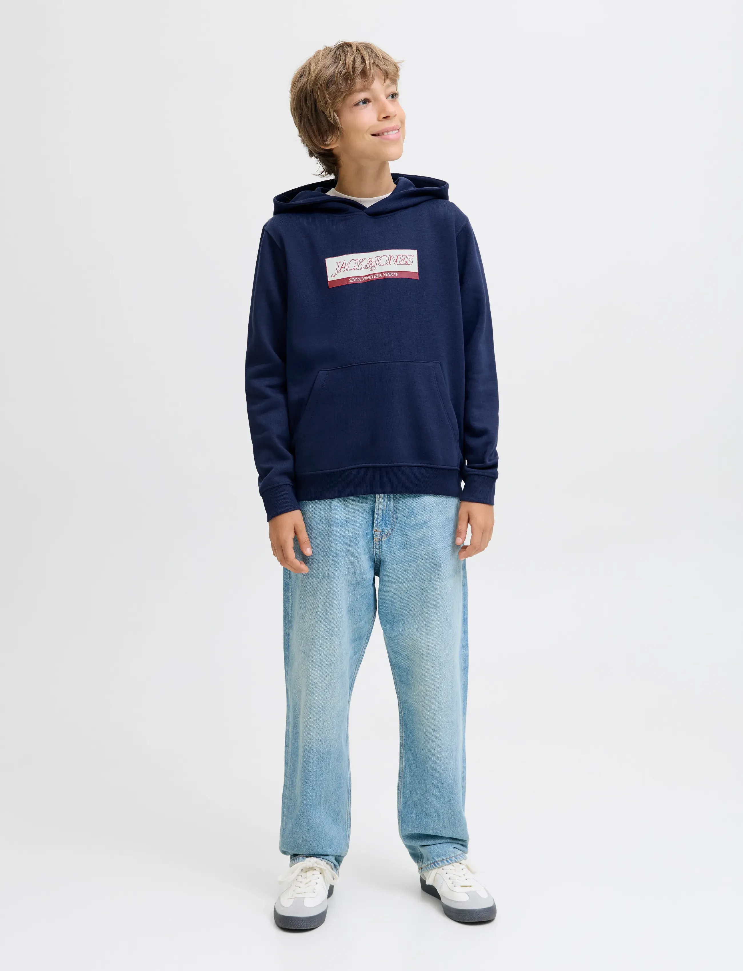 Jack & Jones - JORINWOOD BLOCK BRANDING SWEAT NOOS JNR - sweatshirts - ocean cavern - 5