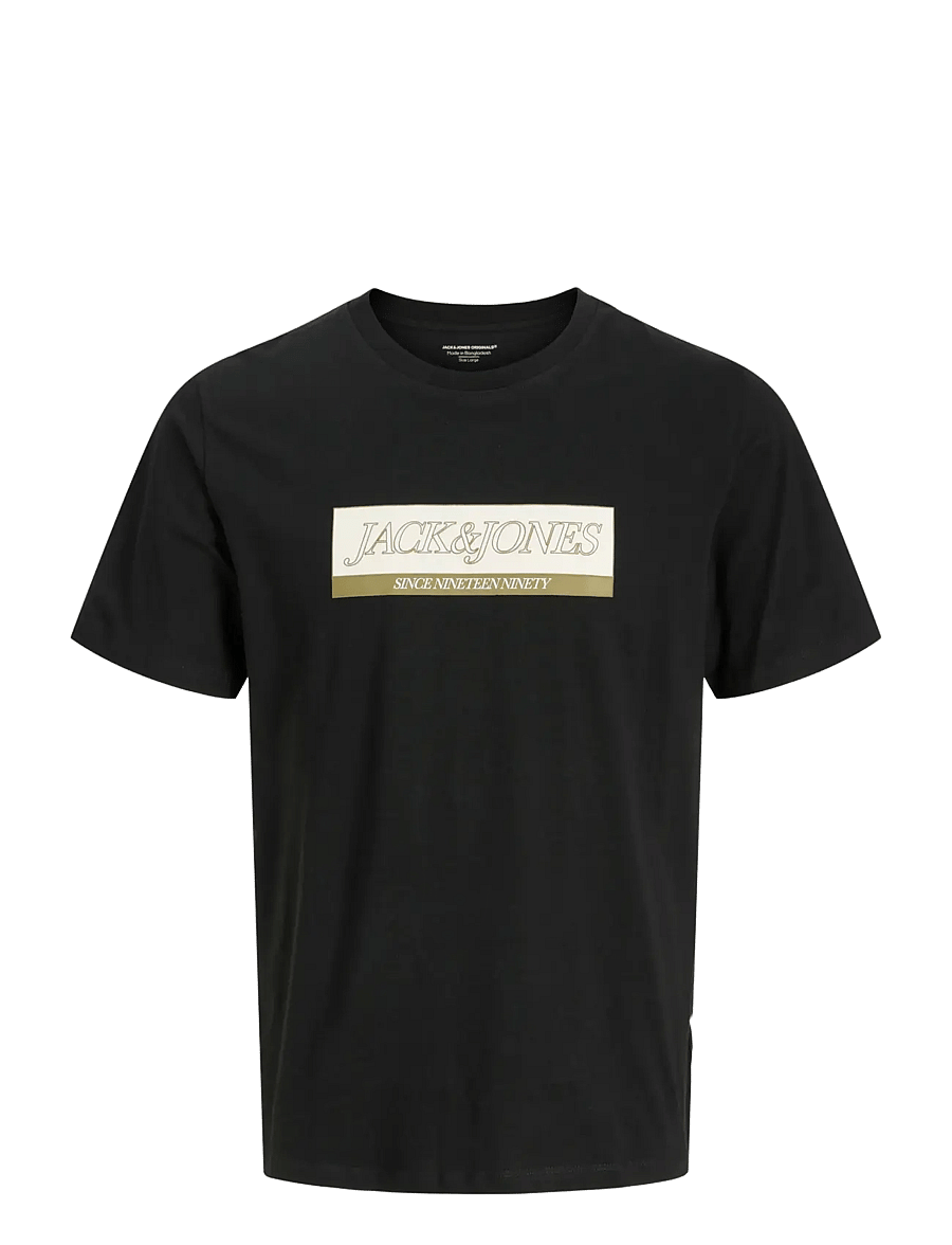 Jack & Jones - JORINWOOD BLOCK BRAND TEE SS CN NOOS JNR - kurzärmelige - black - 1