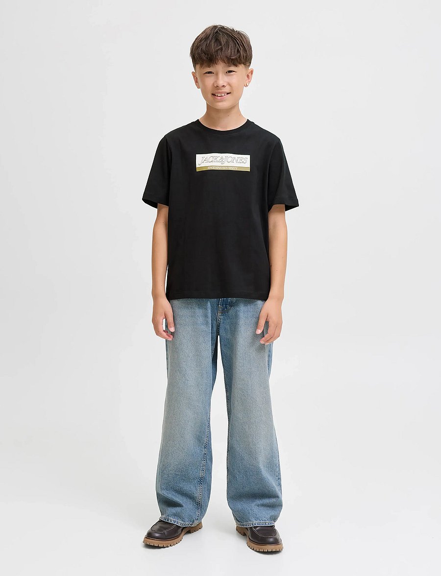 Jack & Jones - JORINWOOD BLOCK BRAND TEE SS CN NOOS JNR - kurzärmelige - black - 3