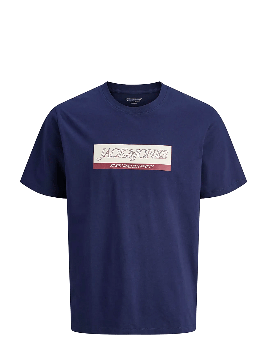 Jack & Jones - JORINWOOD BLOCK BRAND TEE SS CN NOOS JNR - stutterma bolir - ocean cavern - 1