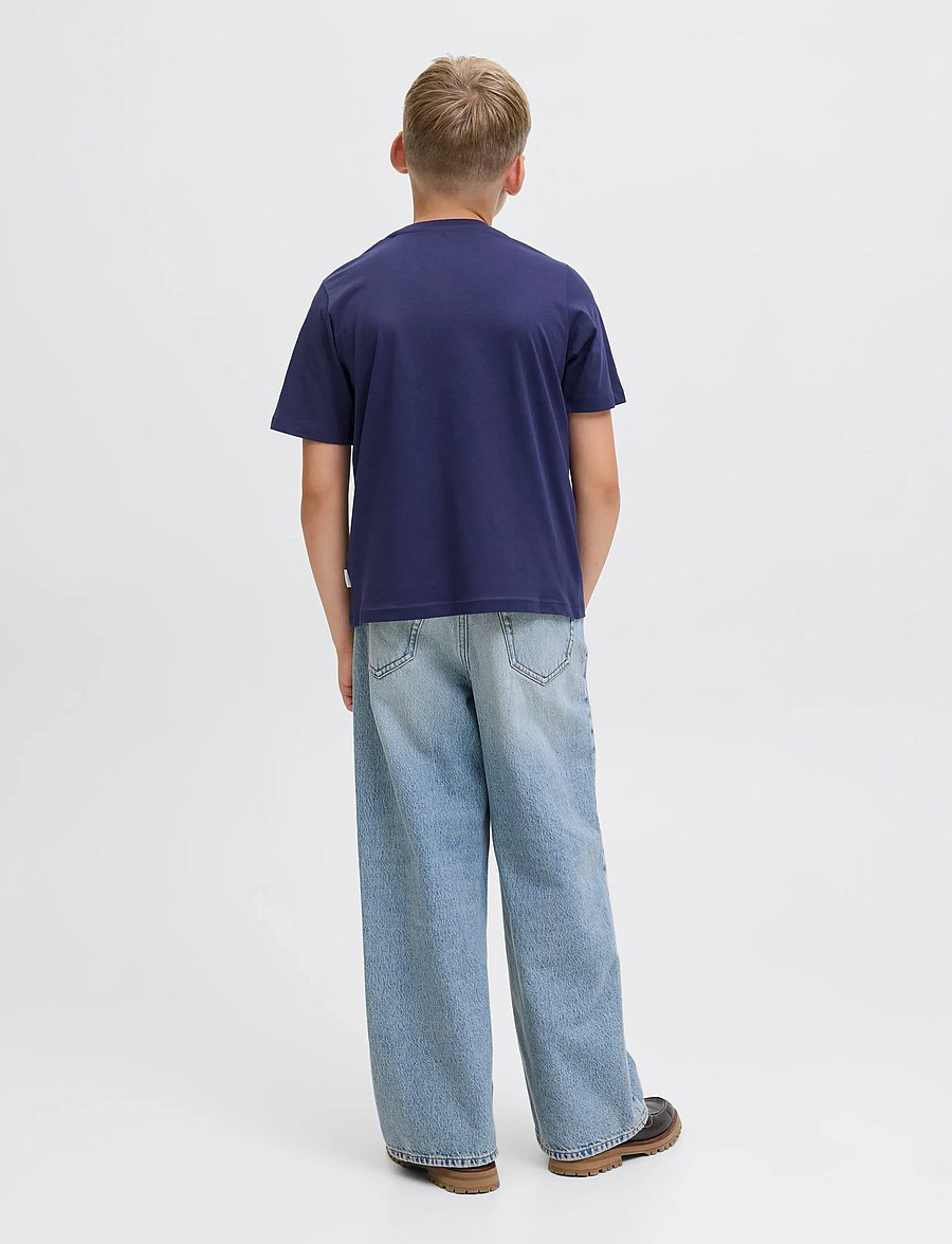 Jack & Jones - JORINWOOD BLOCK BRAND TEE SS CN NOOS JNR - stutterma bolir - ocean cavern - 2