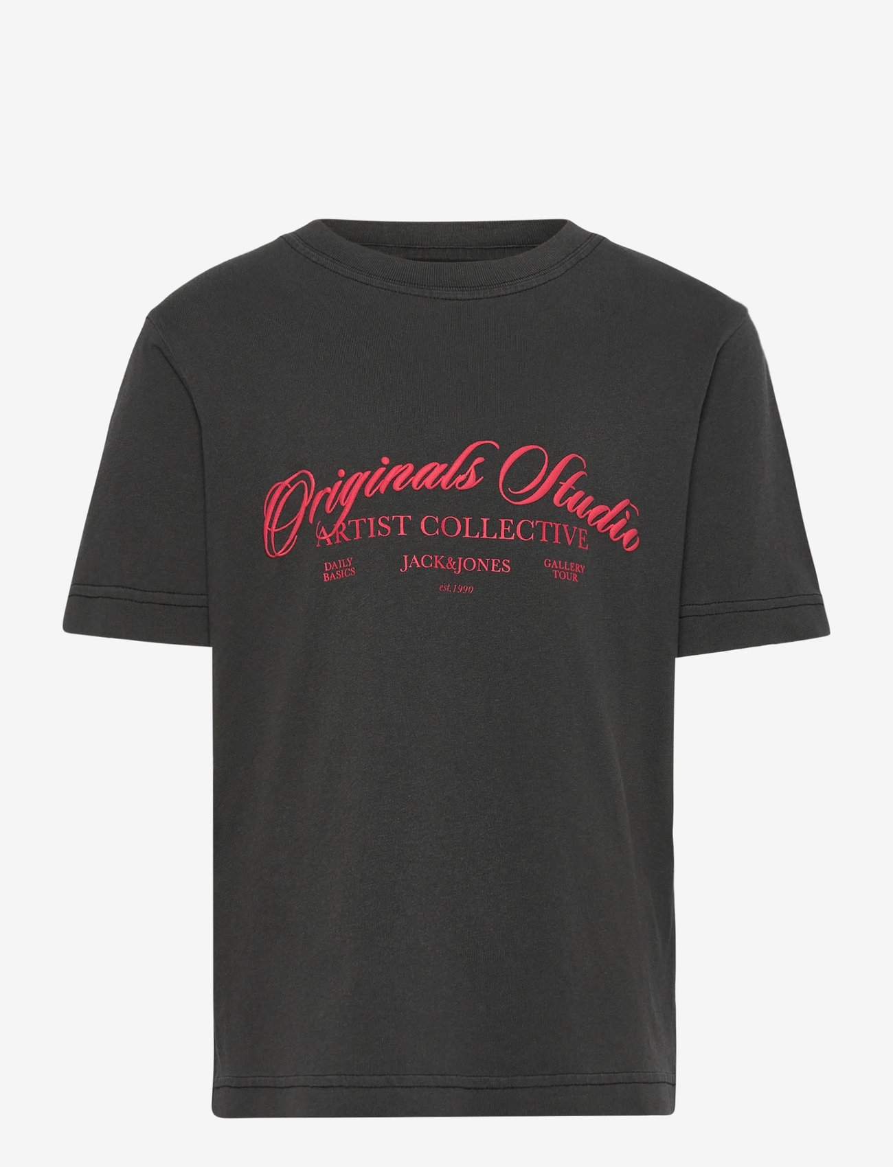 Jack & Jones - JORINWOOD WASH TEE SS CREW NECK JNR - kortærmede t-shirts - black - 1