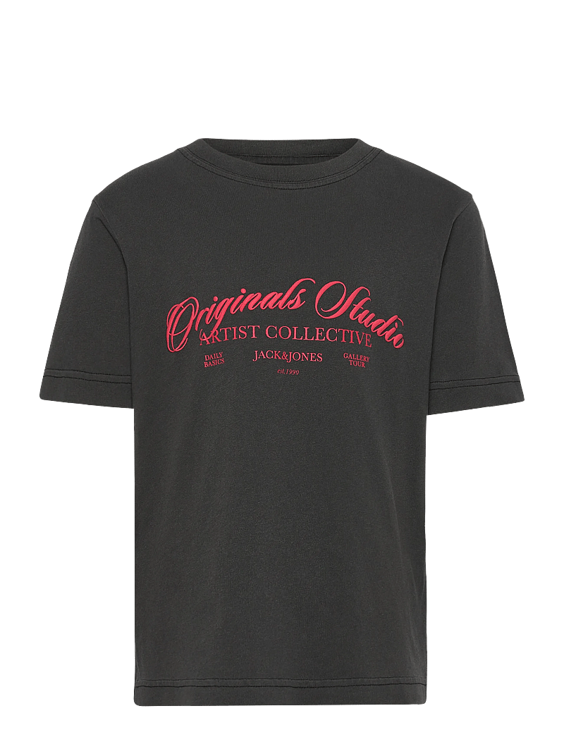 Jack & Jones - JORINWOOD WASH TEE SS CREW NECK JNR - kortærmede t-shirts - black - 1