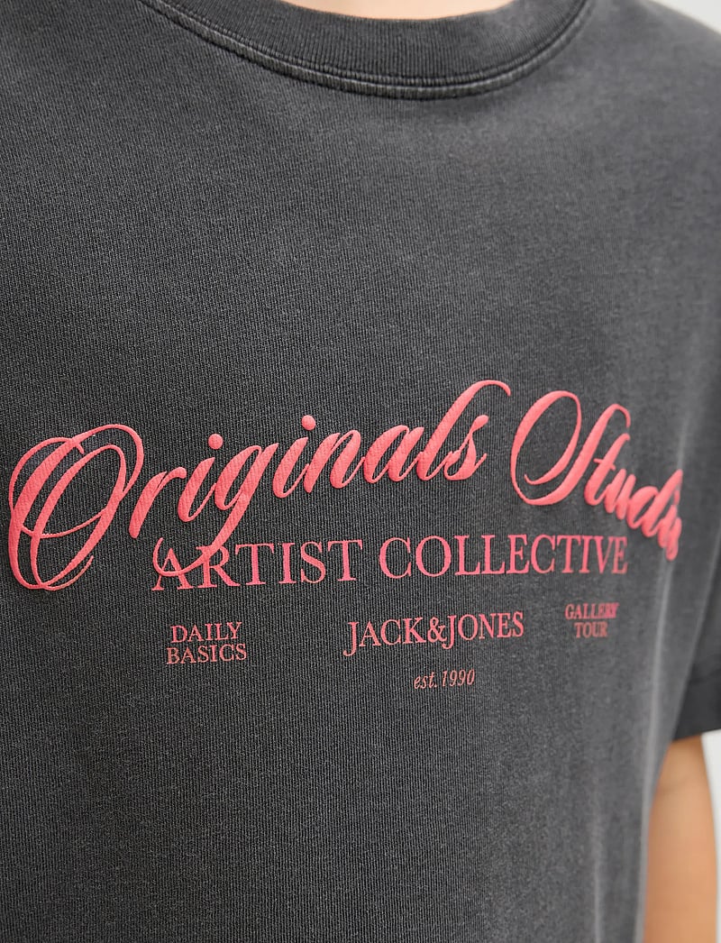 Jack & Jones - JORINWOOD WASH TEE SS CREW NECK JNR - kortærmede t-shirts - black - 5