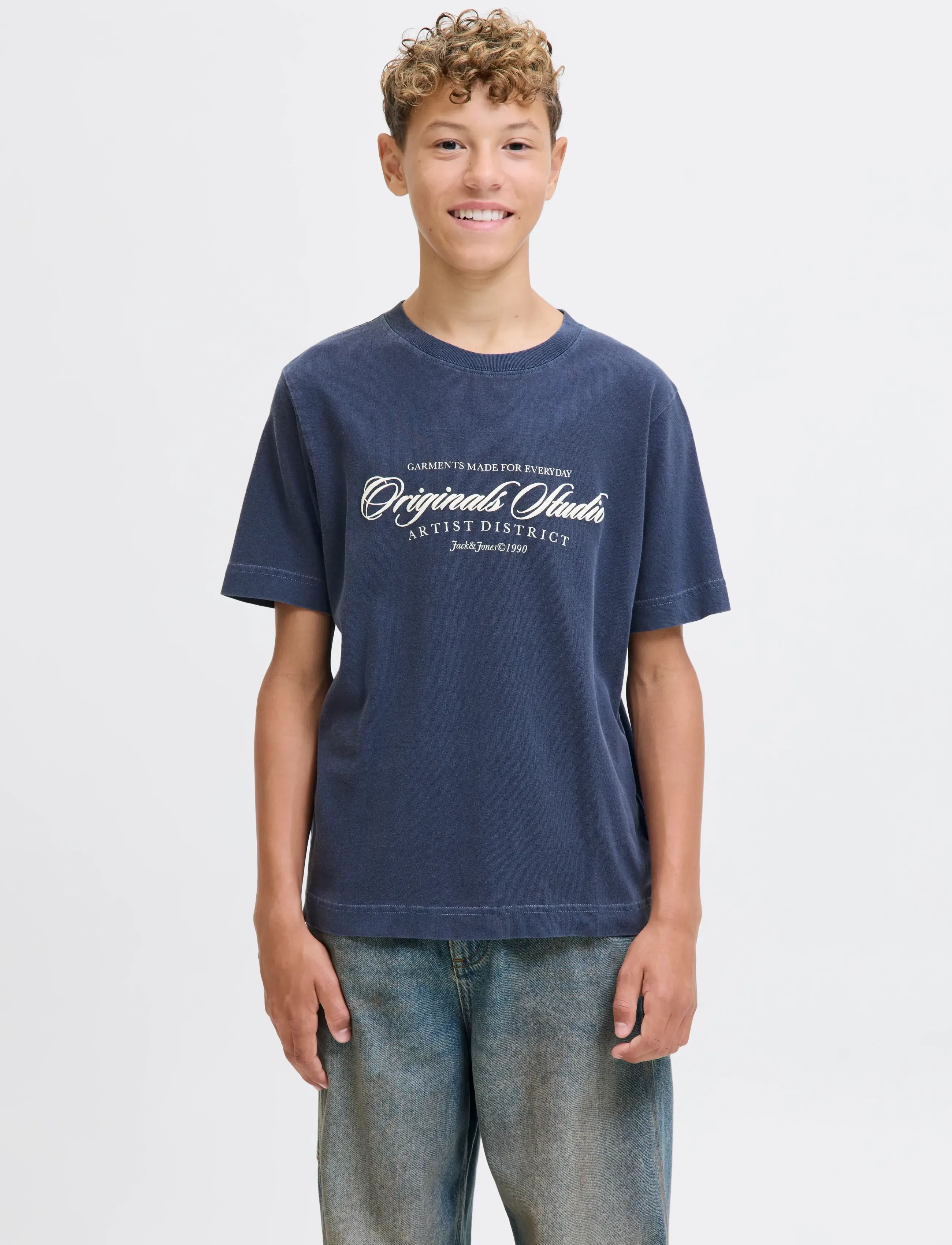 Jack & Jones JORINWOOD WASH TEE SS CREW NECK JNR - Toppe og t-shirts - OCEAN CAVERN / blue