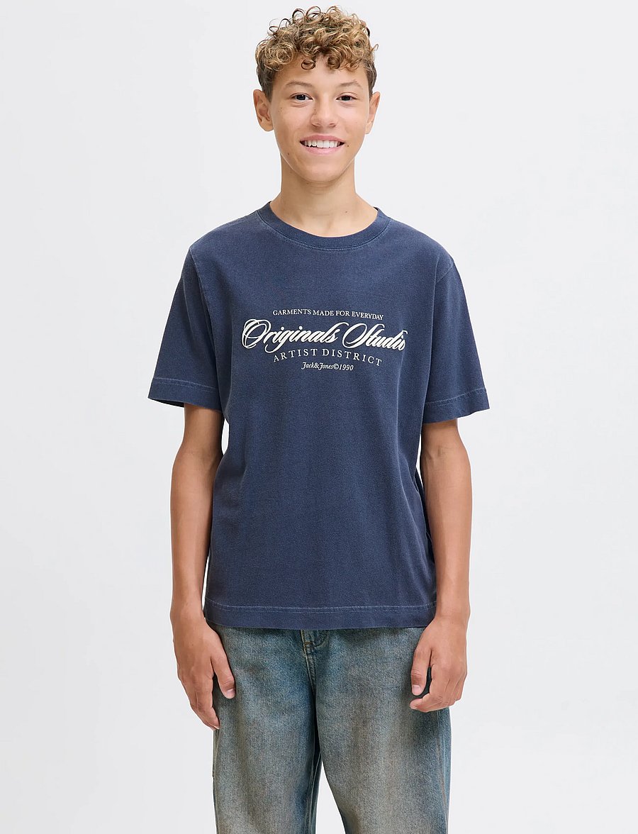 Jack & Jones - JORINWOOD WASH TEE SS CREW NECK JNR - kortærmede t-shirts - ocean cavern - 0