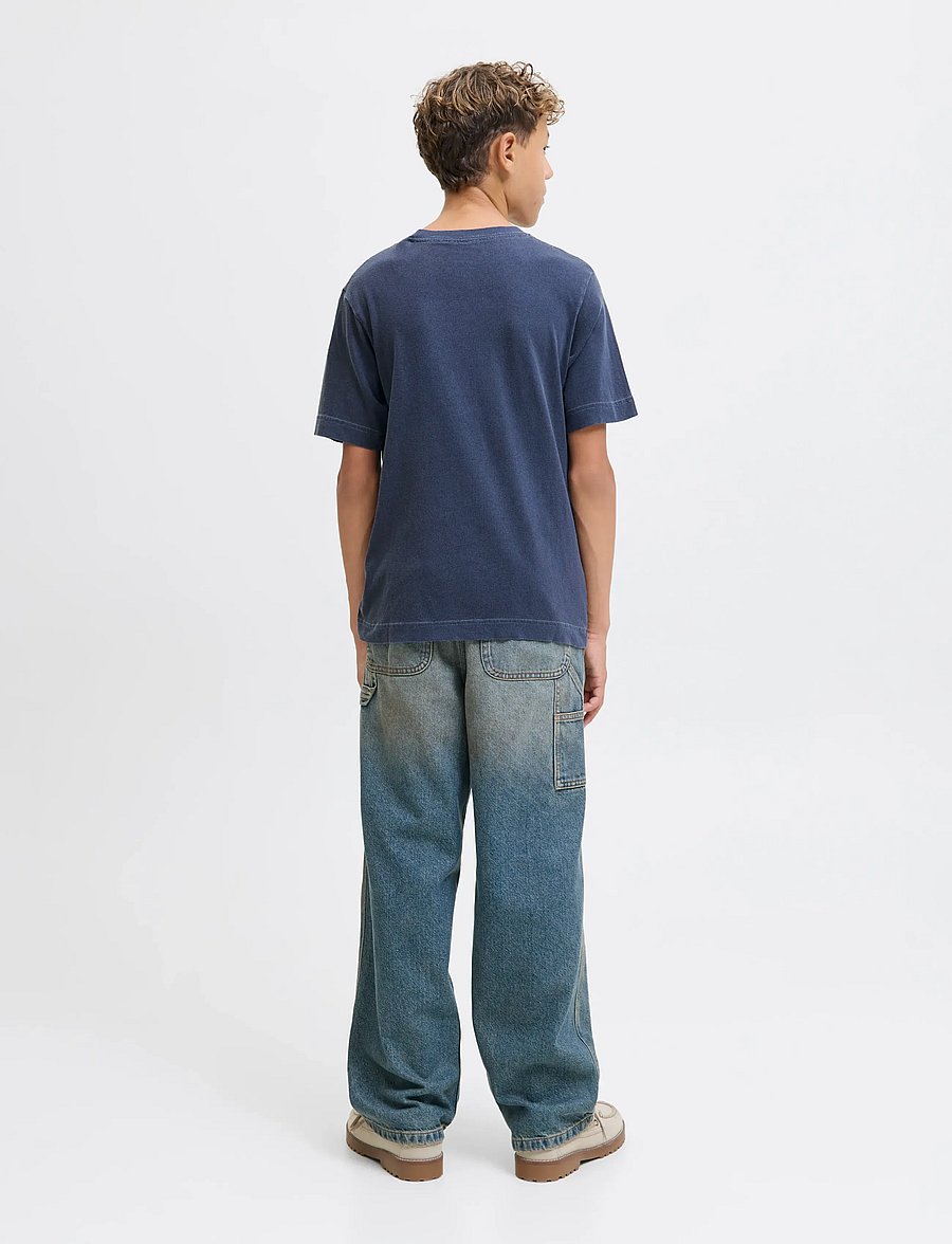 Jack & Jones - JORINWOOD WASH TEE SS CREW NECK JNR - kortærmede t-shirts - ocean cavern - 2