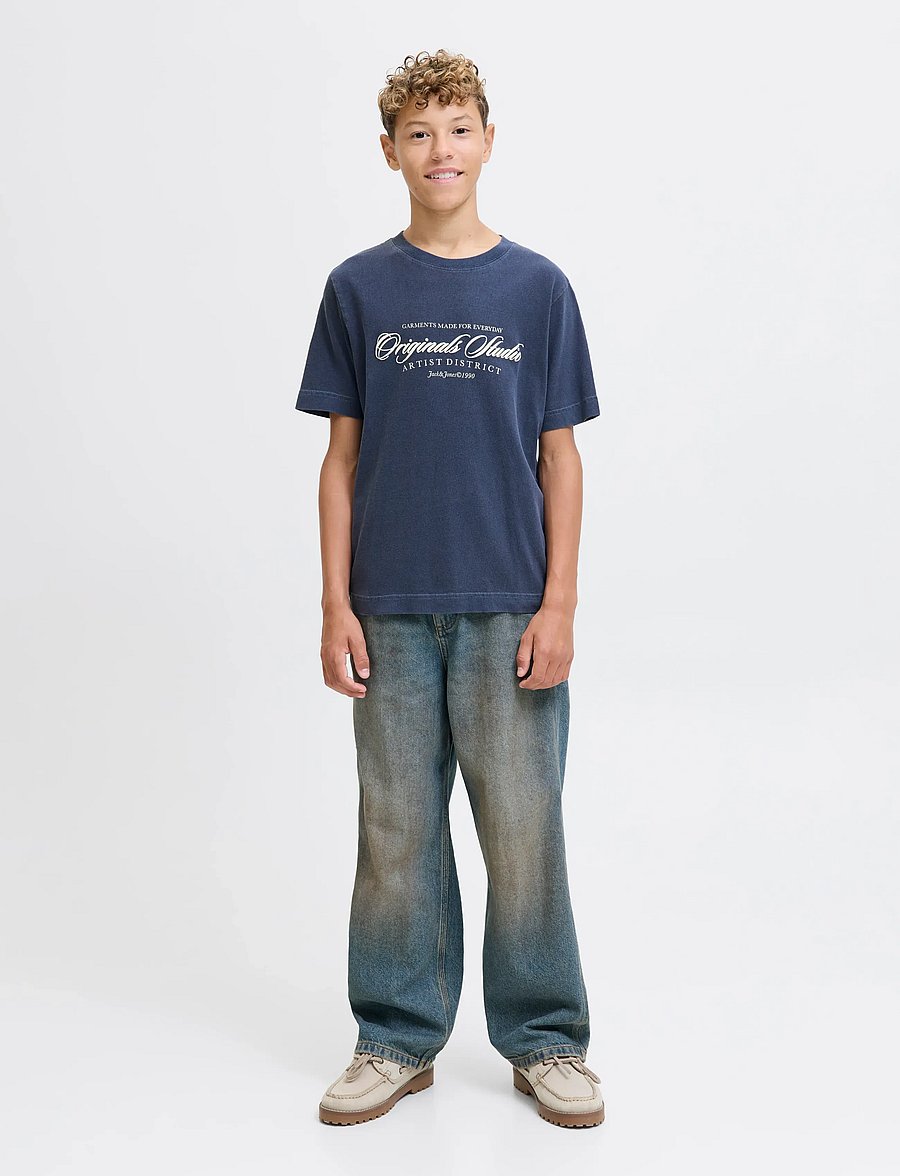 Jack & Jones - JORINWOOD WASH TEE SS CREW NECK JNR - kortærmede t-shirts - ocean cavern - 3