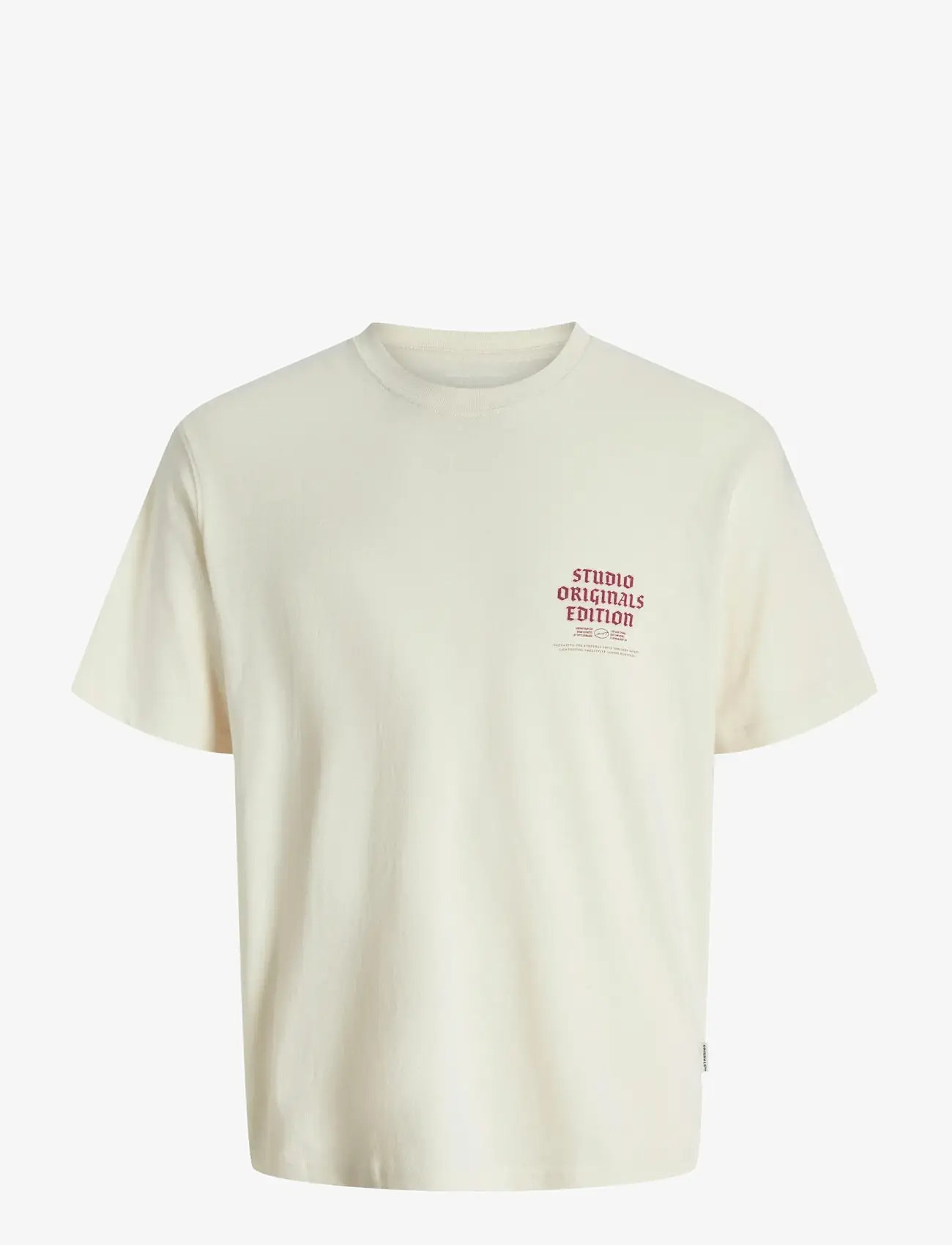 Jack & Jones - JORMEADOWS TYPO TEE SS CREW NECK JNR - short-sleeved t-shirts - antique white - 1