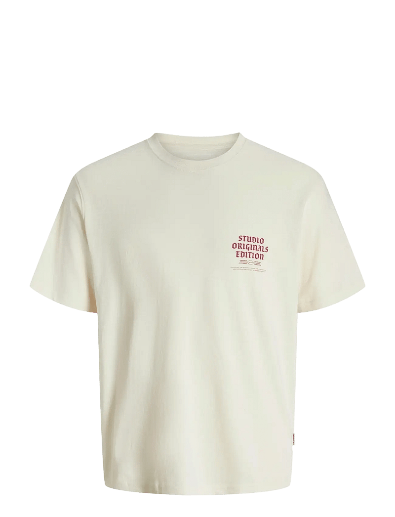 Jack & Jones - JORMEADOWS TYPO TEE SS CREW NECK JNR - short-sleeved t-shirts - antique white - 1