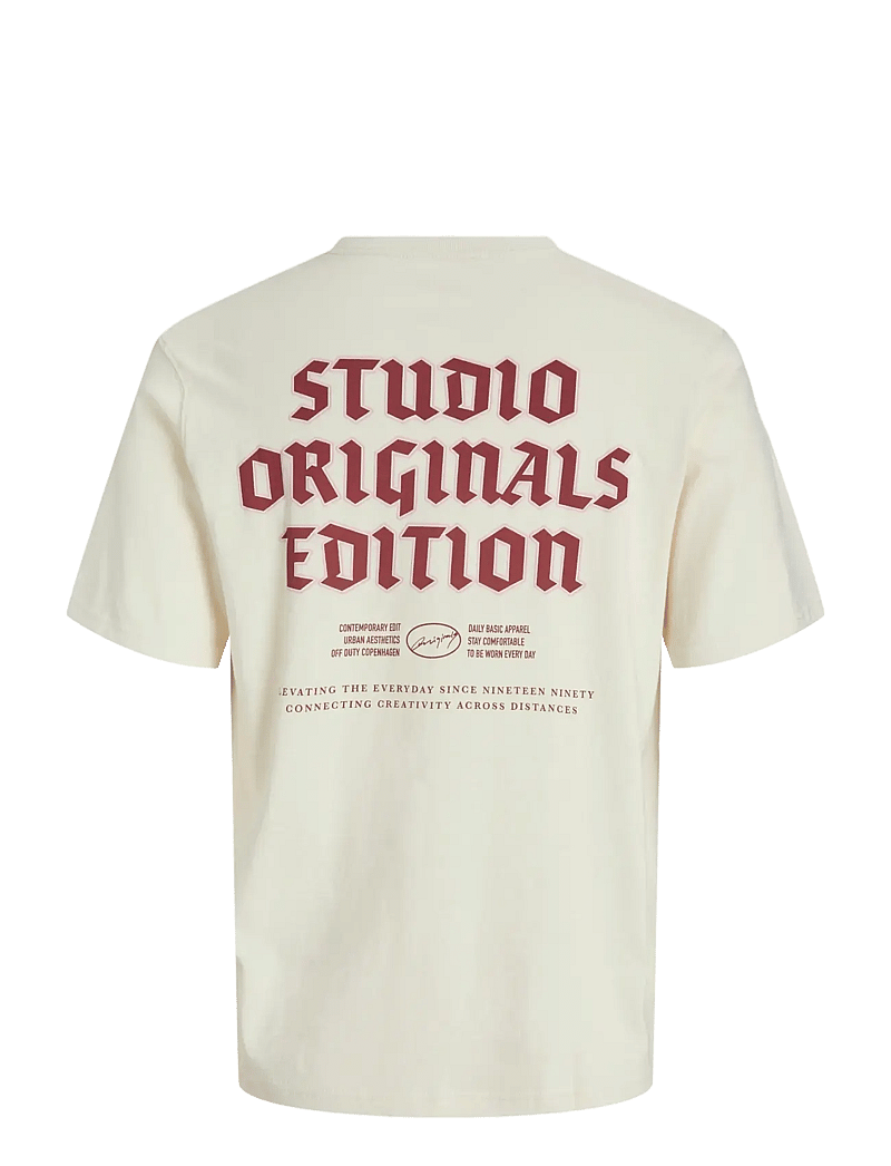 Jack & Jones - JORMEADOWS TYPO TEE SS CREW NECK JNR - short-sleeved t-shirts - antique white - 2