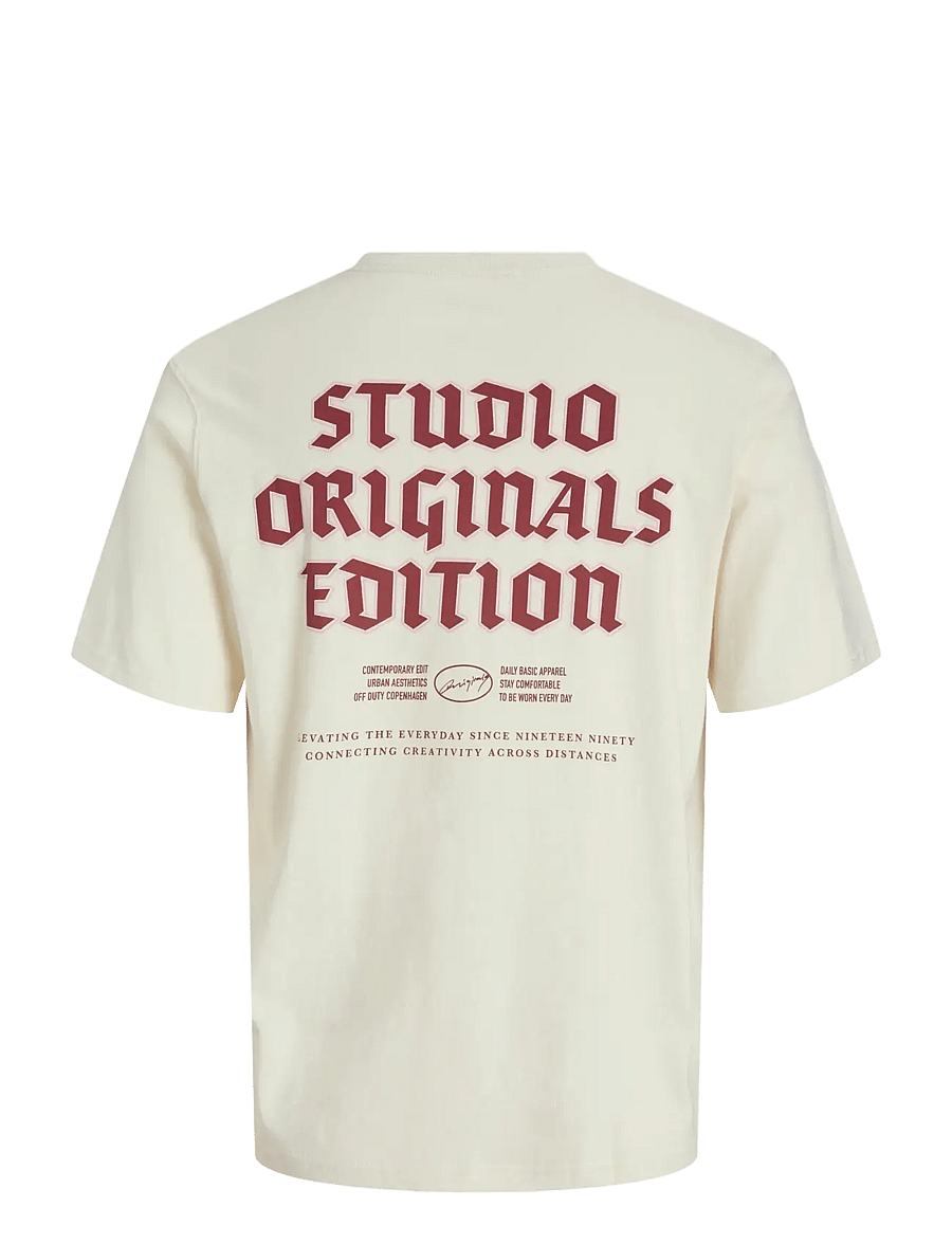 Jack & Jones - JORMEADOWS TYPO TEE SS CREW NECK JNR - stutterma bolir - antique white - 2