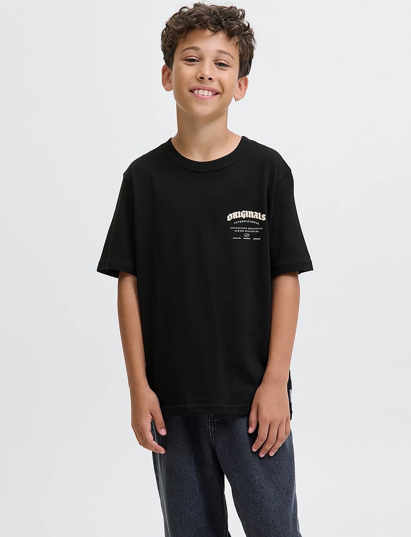 Jack & Jones - JORMEADOWS TYPO TEE SS CREW NECK JNR - kurzärmelige - black - 0