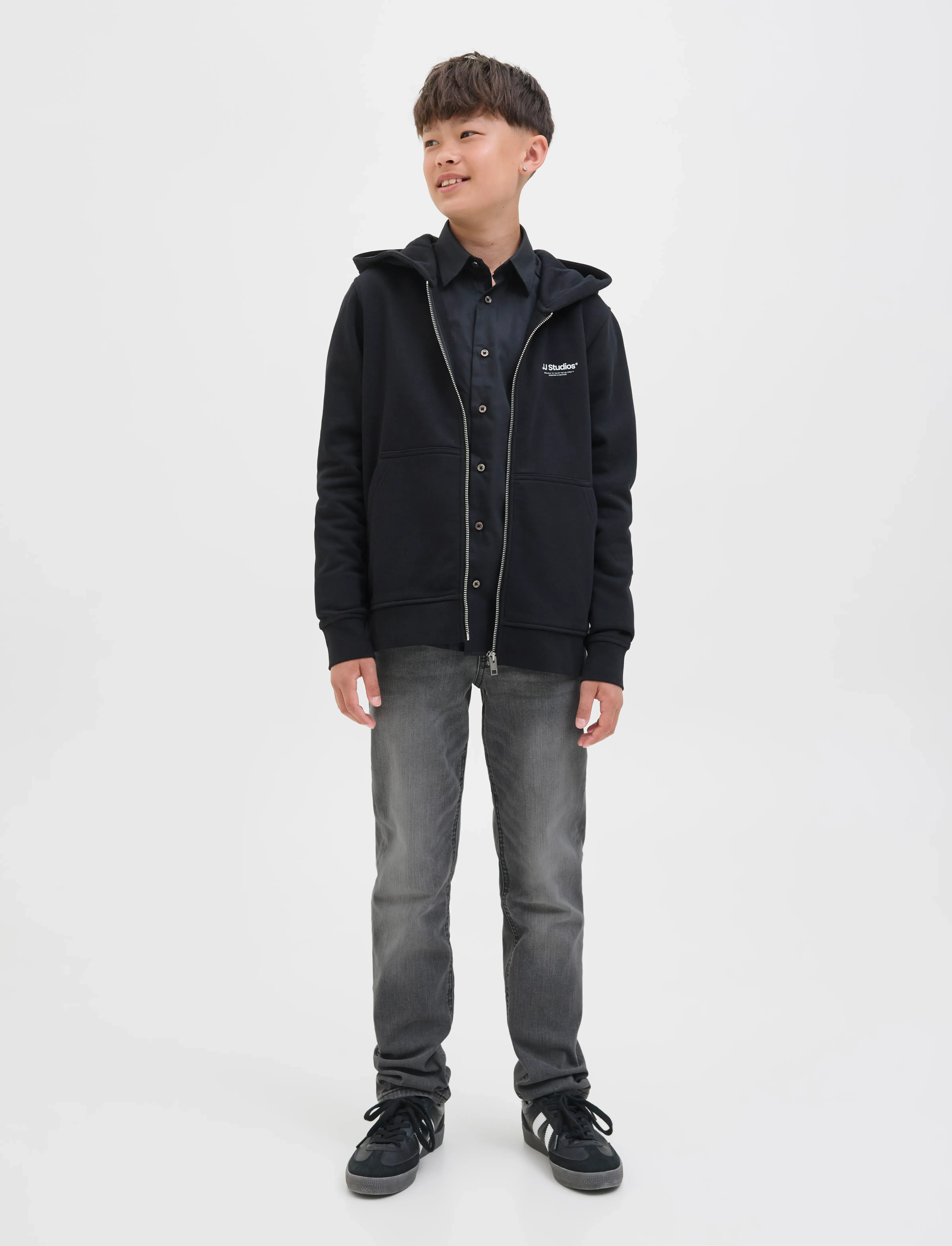 Jack & Jones - JJIGLENN JJORIGINAL SQ 903 NOOS JNR - siaurėjantys džinsai - black denim - 5