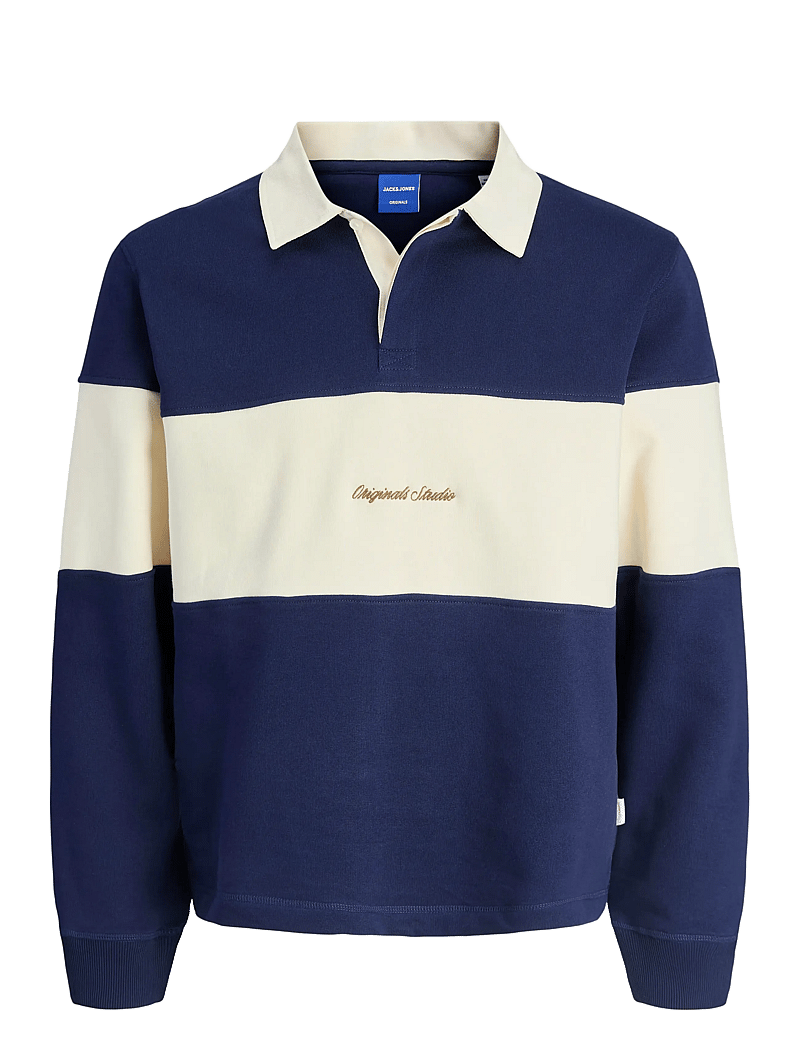 Jack & Jones - JORNORREBRO BLOCKING SWEAT POLO JNR - langärmelig poloshirt - ocean cavern - 1