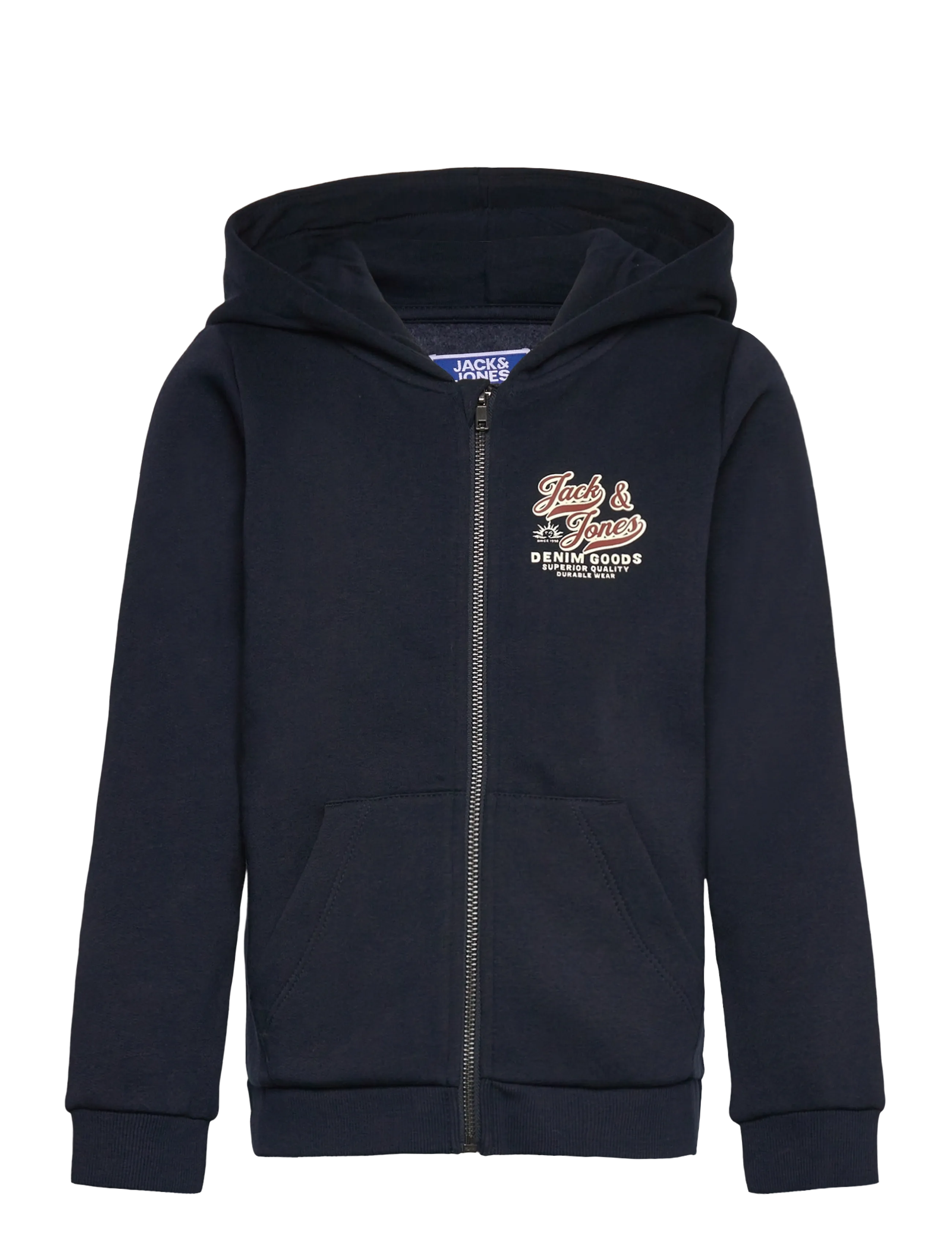 Jack & Jones JJELOGO ZIP HOOD 2COL AW 25 NOOS  MNI - Overdele - SKY CAPTAIN / navy