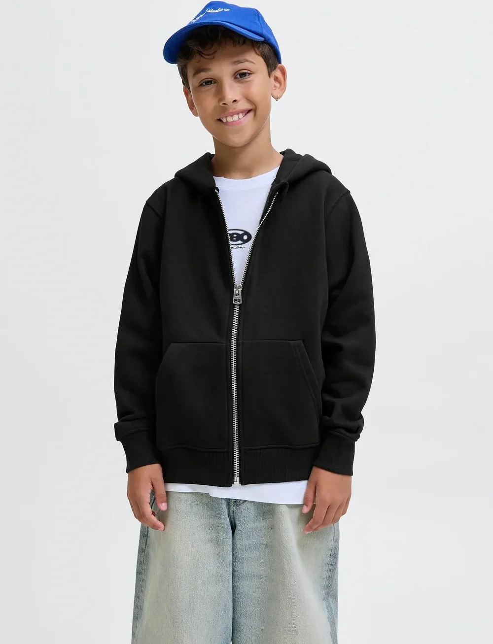 Jack & Jones - JJEURBAN EDGE SWEAT ZIP HOOD JNR - kapuutsiga dressipluusid - black - 0