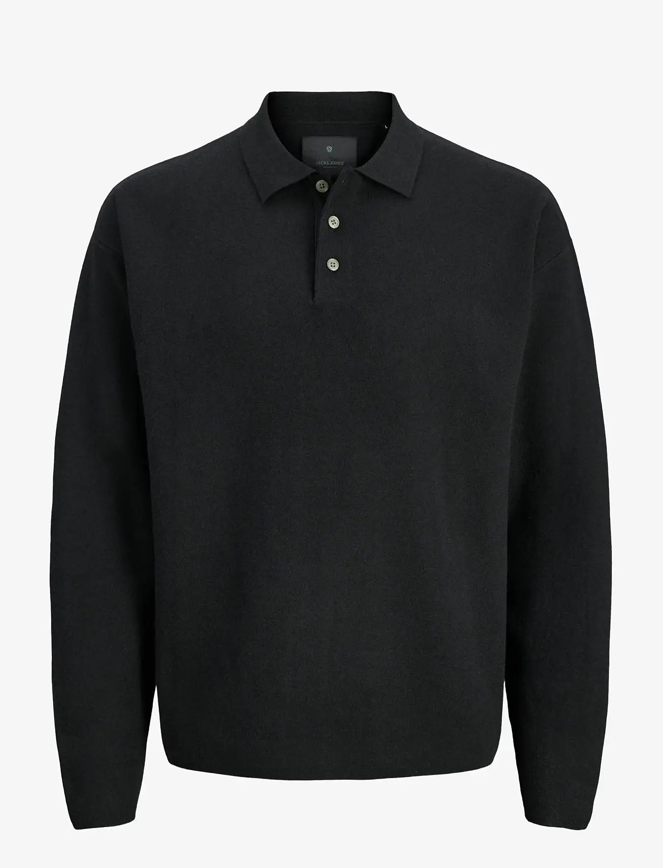 Jack & Jones - JPRBLABRADFORT KNIT POLO LN JNR - langärmelig poloshirt - black - 1