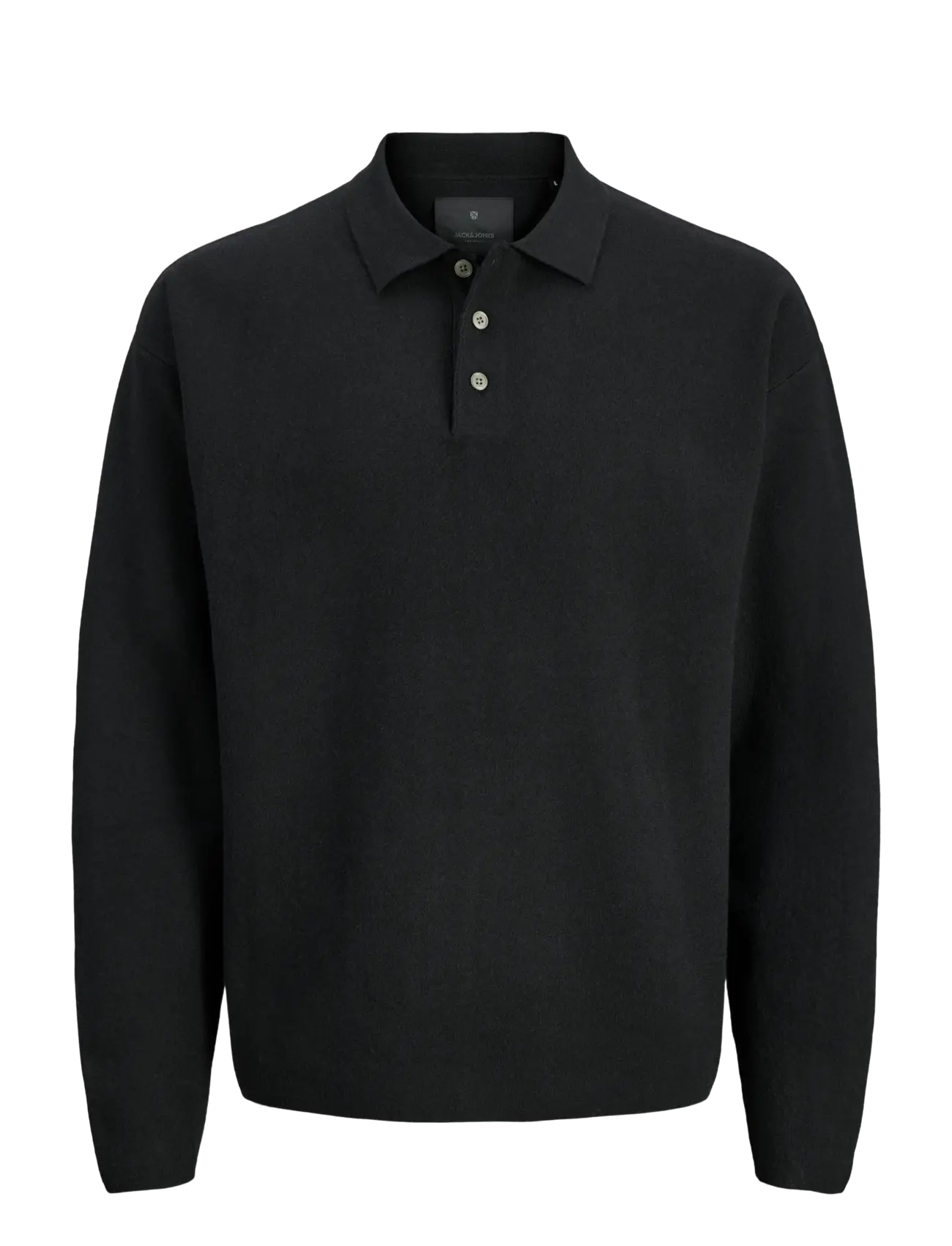 Jack & Jones JPRBLABRADFORT KNIT POLO LN JNR - Teens 140-182 - BLACK / black