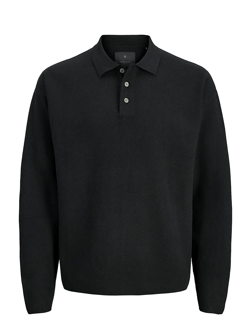 Jack & Jones - JPRBLABRADFORT KNIT POLO LN JNR - langärmelig poloshirt - black - 1