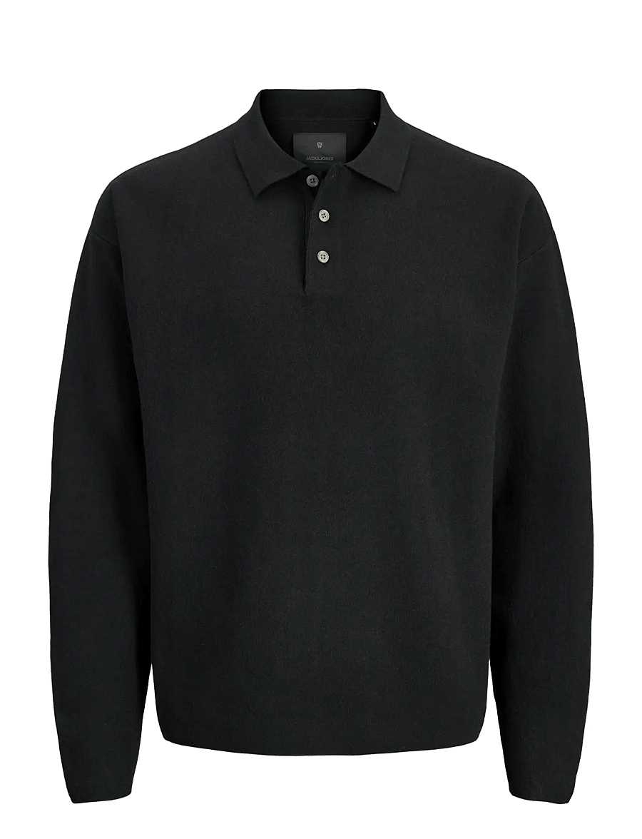 Jack & Jones - JPRBLABRADFORT KNIT POLO LN JNR - langærmede poloer - black - 1
