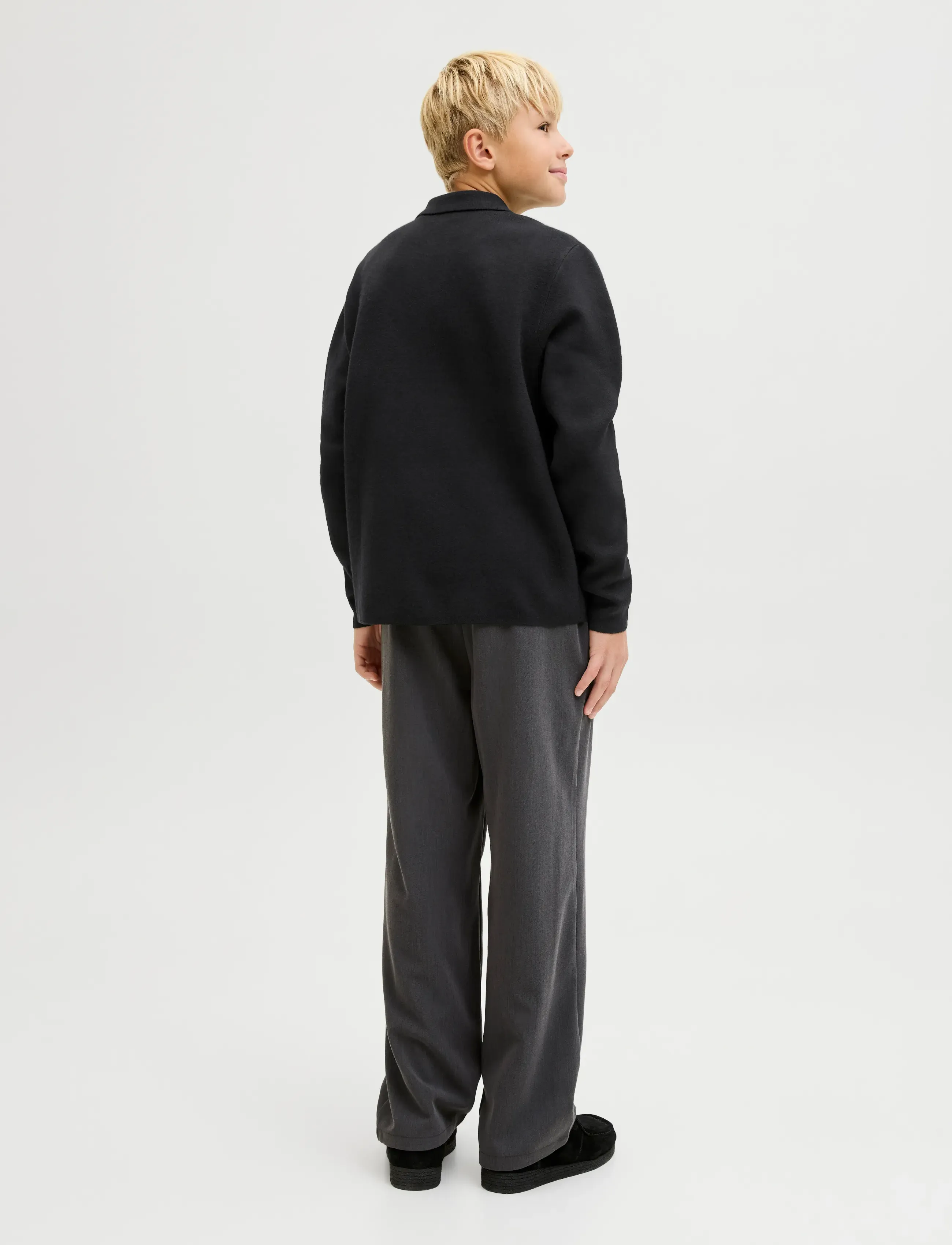 Jack & Jones - JPRBLABRADFORT KNIT POLO LN JNR - langærmede poloer - black - 2