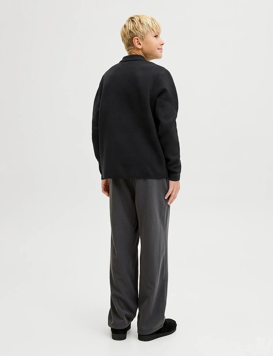 Jack & Jones - JPRBLABRADFORT KNIT POLO LN JNR - langærmede poloer - black - 2