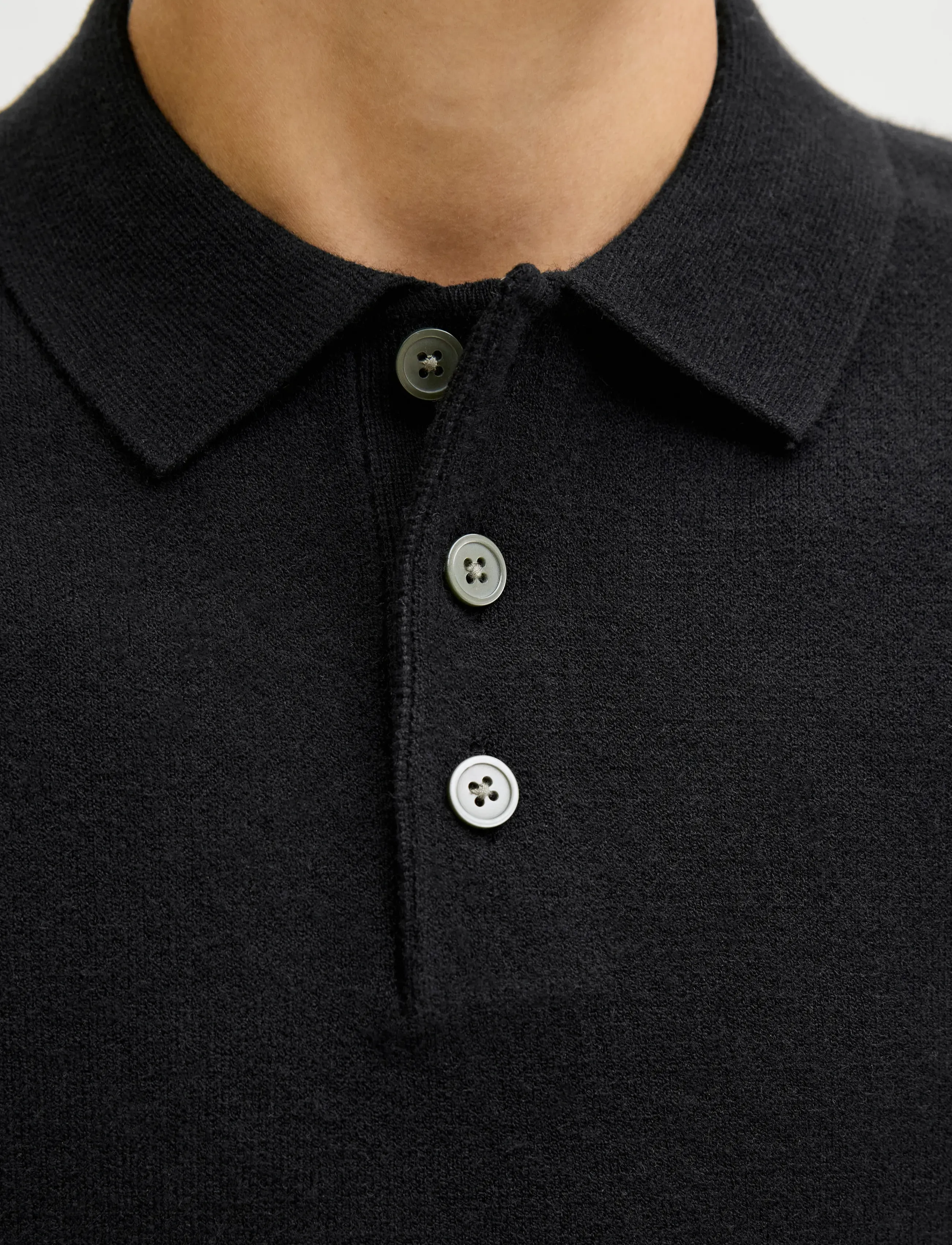 Jack & Jones - JPRBLABRADFORT KNIT POLO LN JNR - langærmede poloer - black - 3