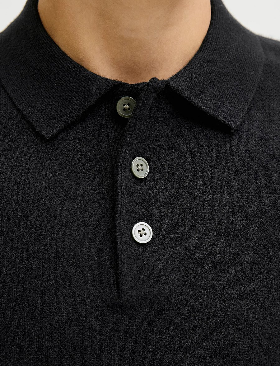 Jack & Jones - JPRBLABRADFORT KNIT POLO LN JNR - langærmede poloer - black - 3